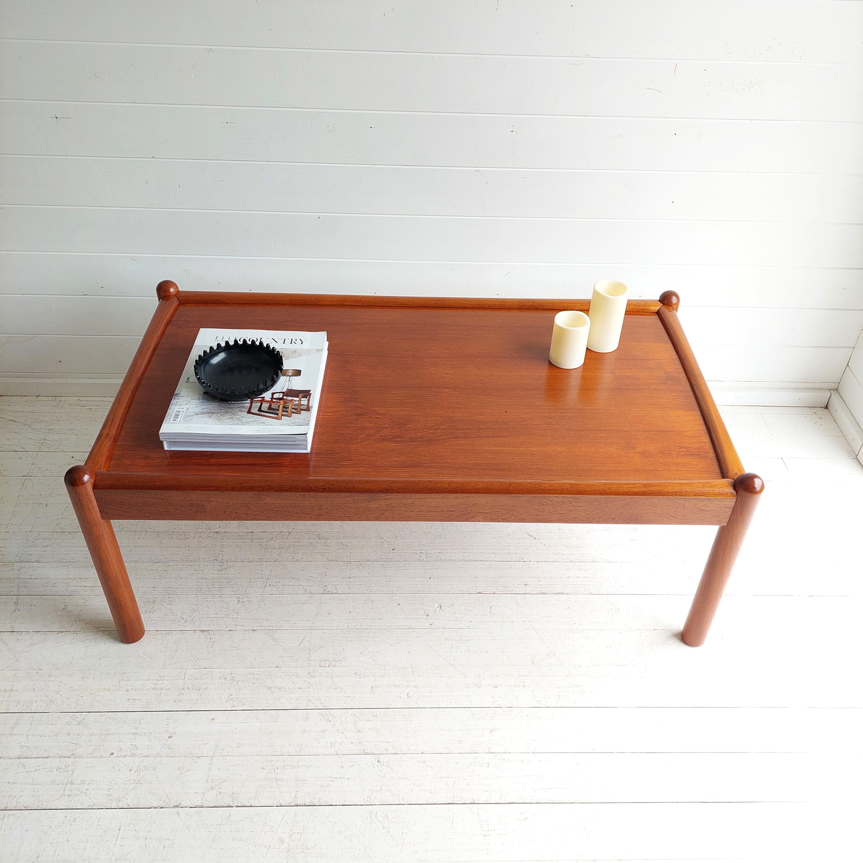 Mid Century Danish Teak Coffee Table by Domino Mobler,  70s In Good Condition In Leamington Spa, GB