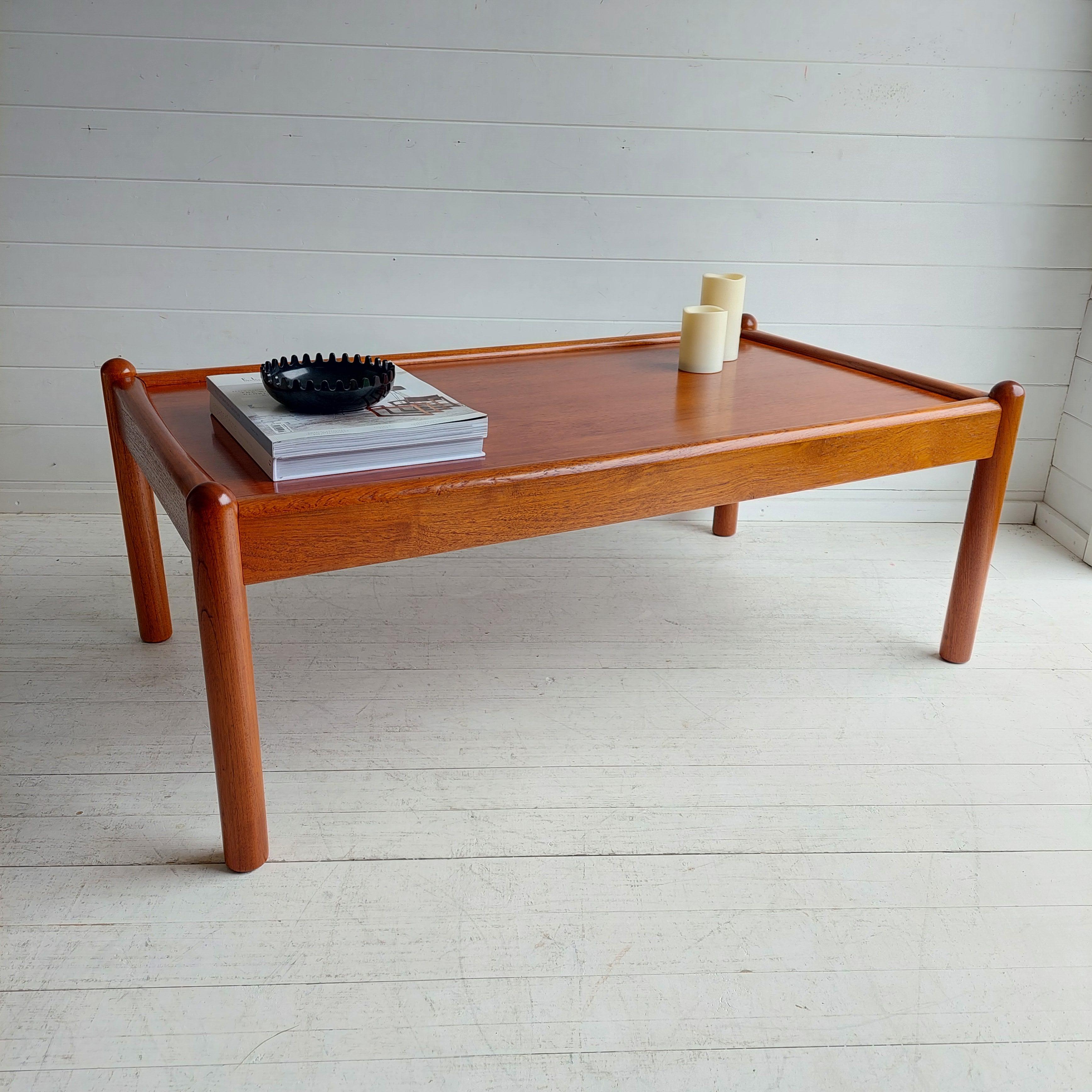 Mid Century Danish Teak Coffee Table by Domino Mobler,  70s 1
