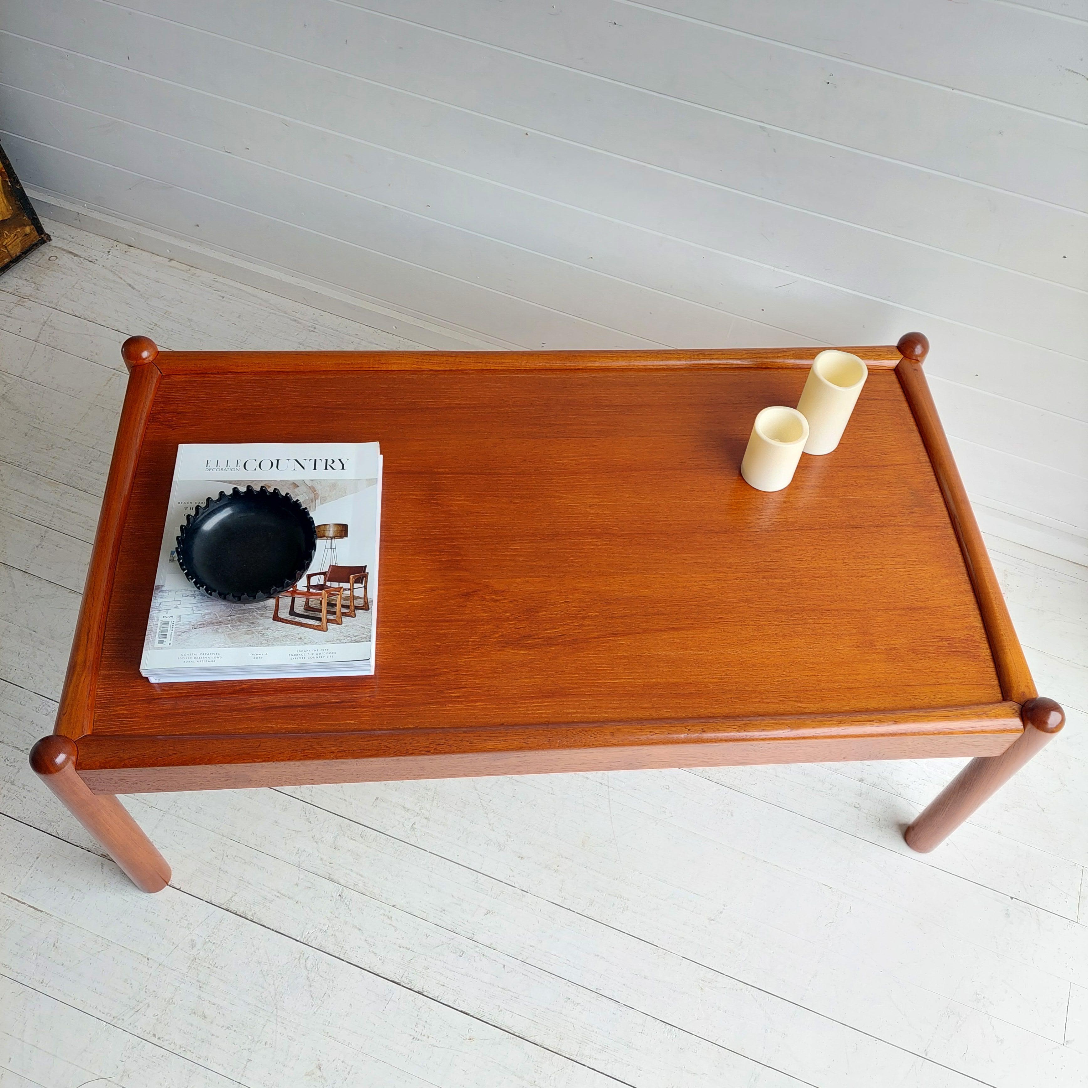 Mid Century Danish Teak Coffee Table by Domino Mobler,  70s 3