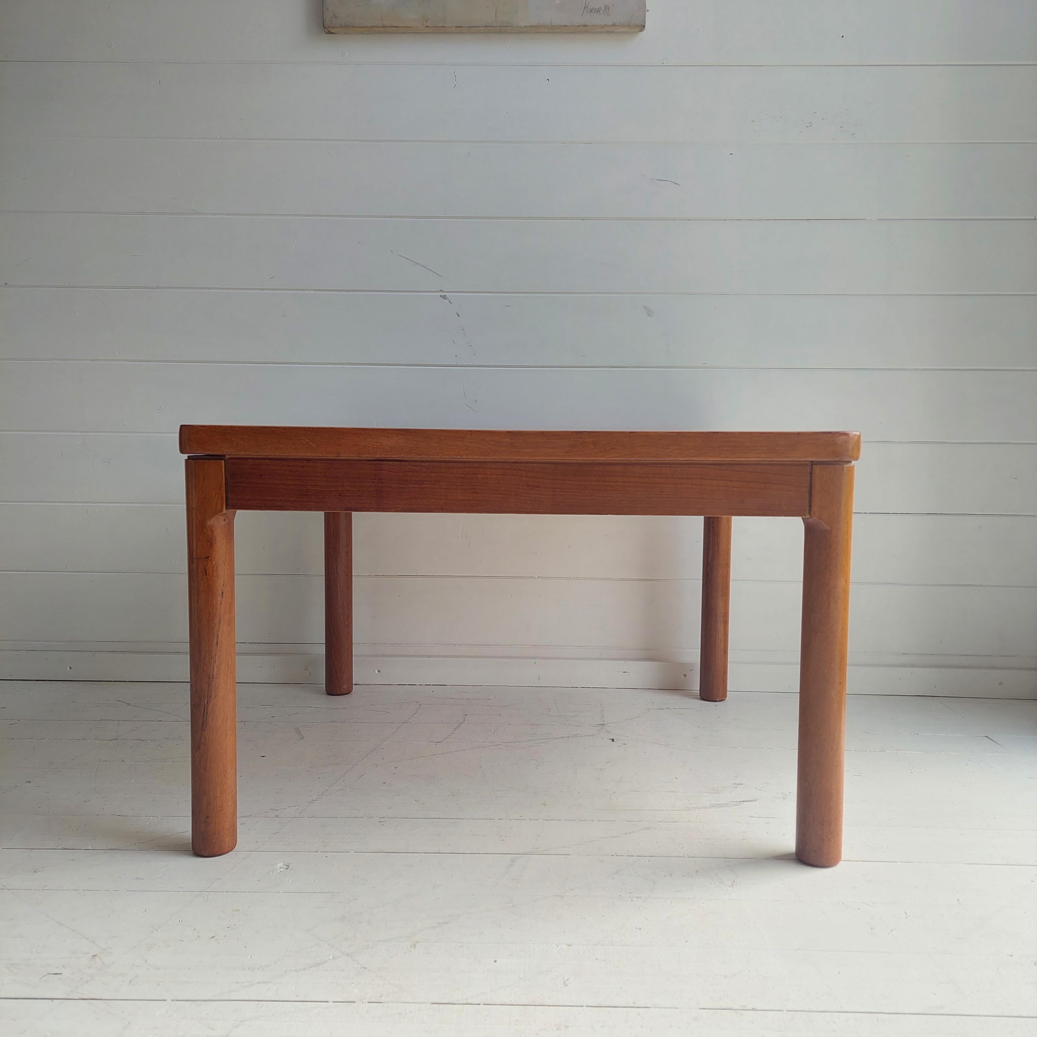 Mid-Century Danish Teak Coffee Table by Trioh 1960s Green Tiled Top Square Shape 1