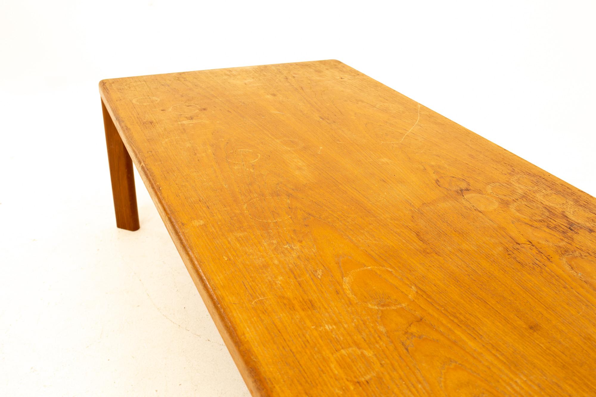 Mid Century Danish Teak Coffee Table For Sale 3