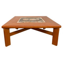 Mid-Century Danish Teak Coffee Table with Tile Insert