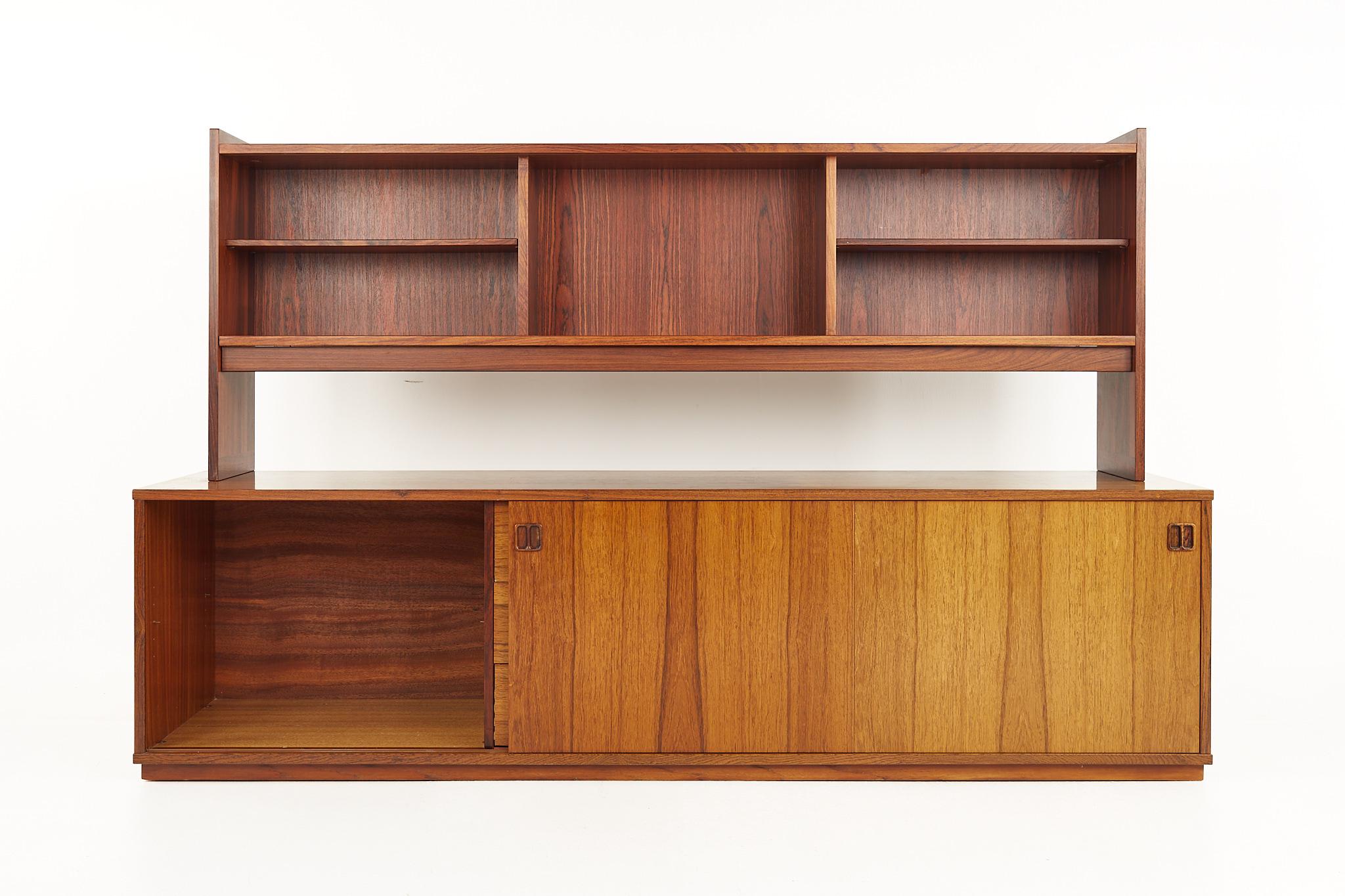 Late 20th Century Mid Century Danish Teak Credenza and Hutch