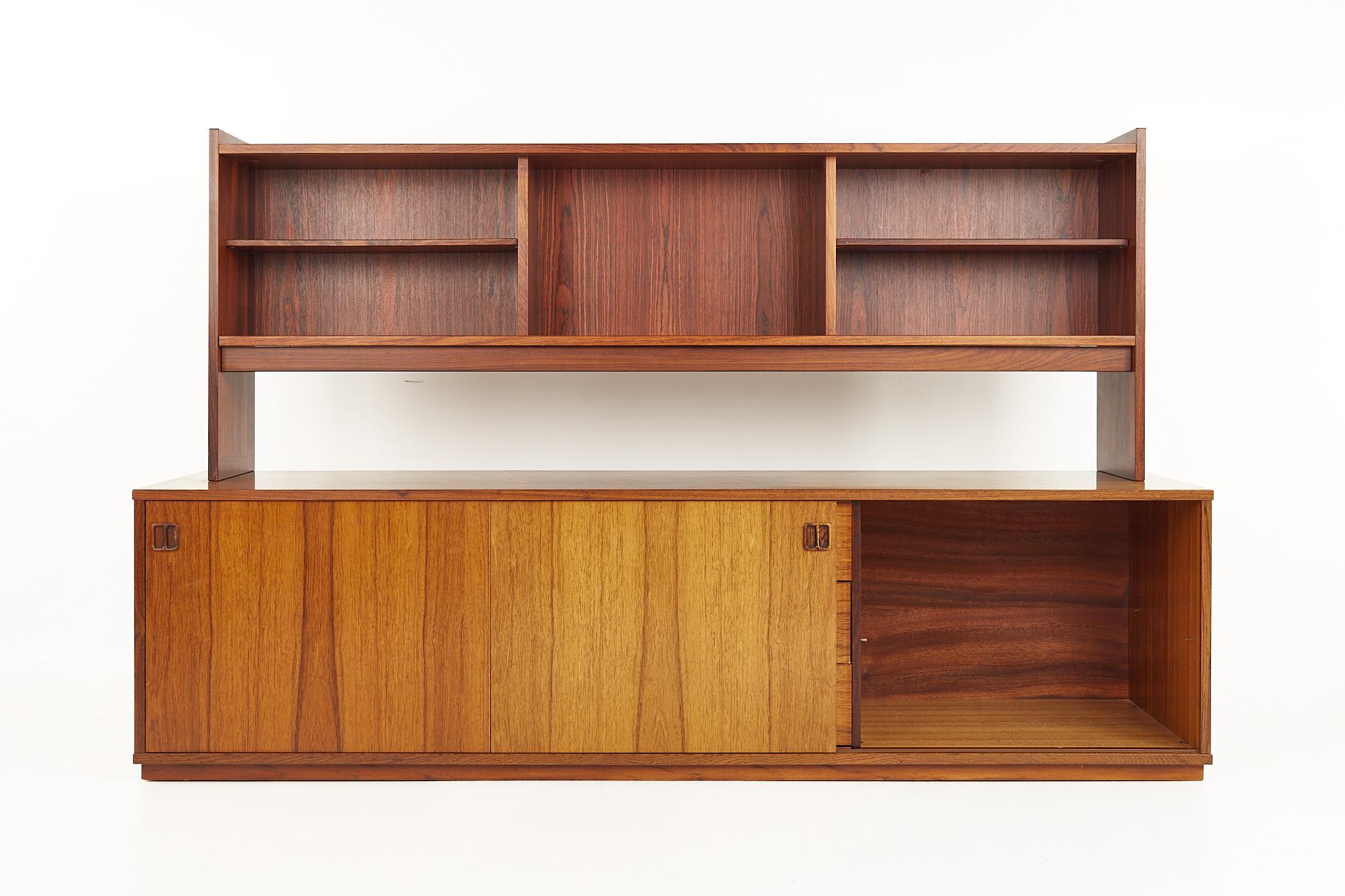 Mid Century Danish Teak Credenza and Hutch 1