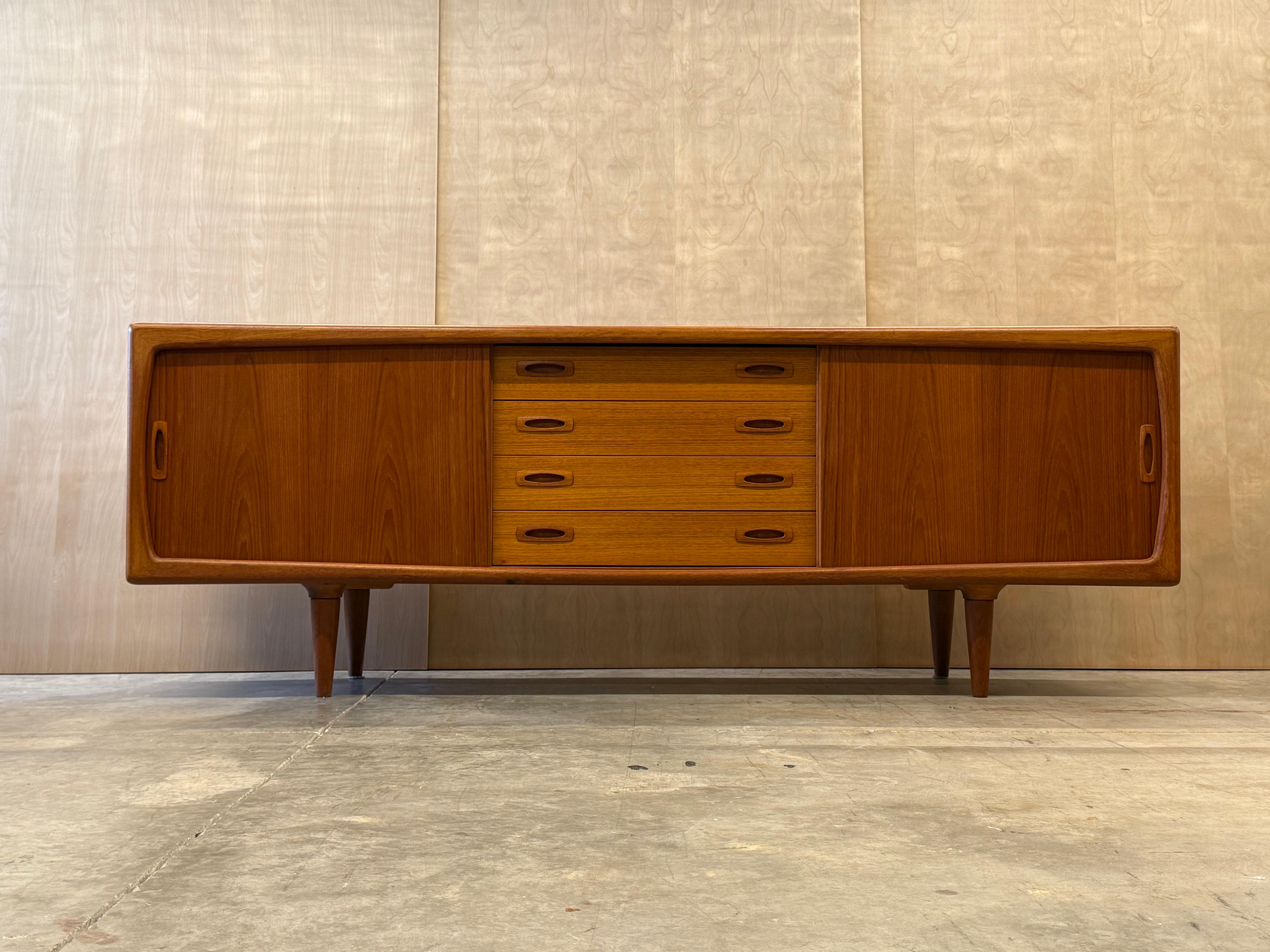 Late 20th Century Mid-Century Danish Teak Credenza by H.P. Hansen For Sale