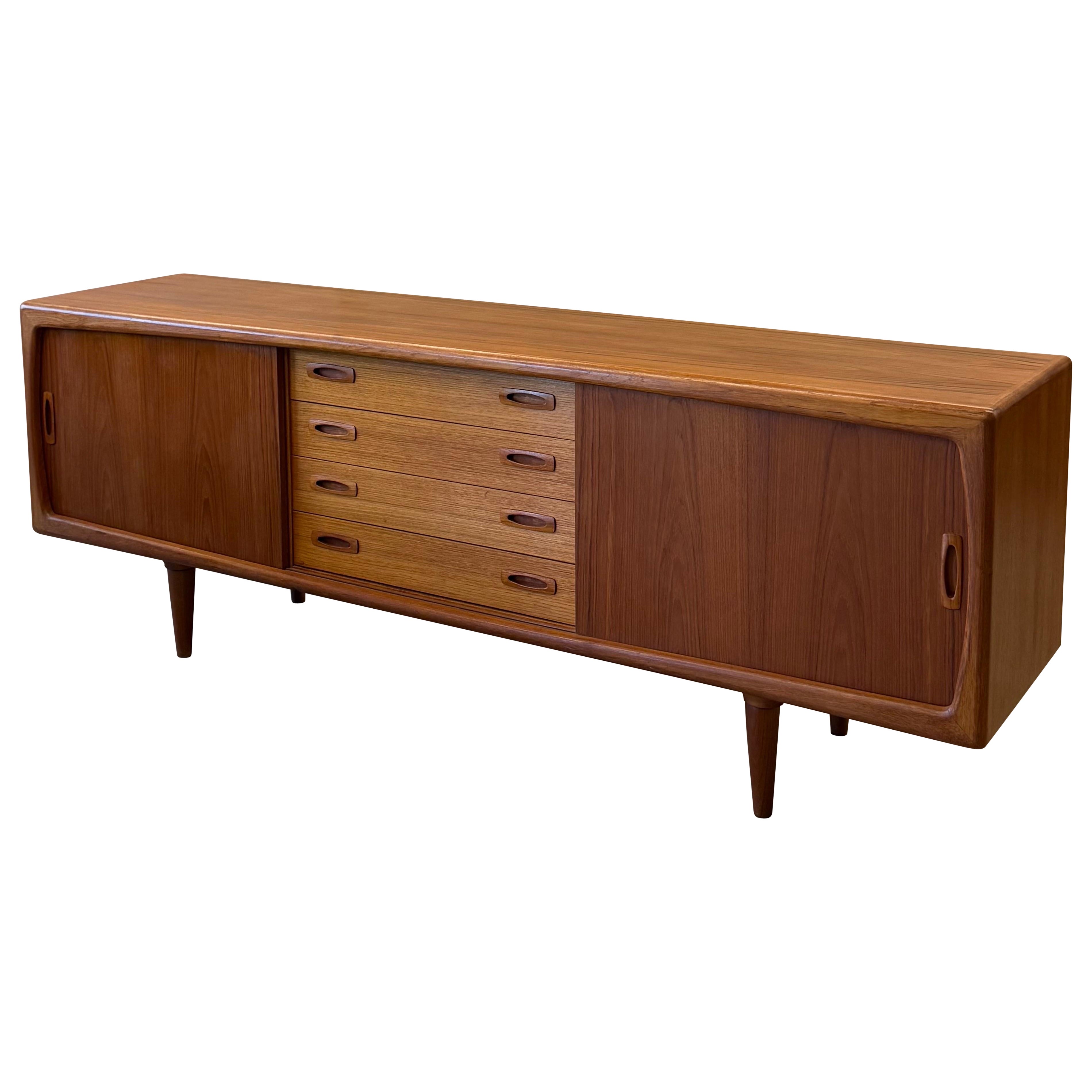 Mid-Century Danish Teak Credenza by H.P. Hansen For Sale