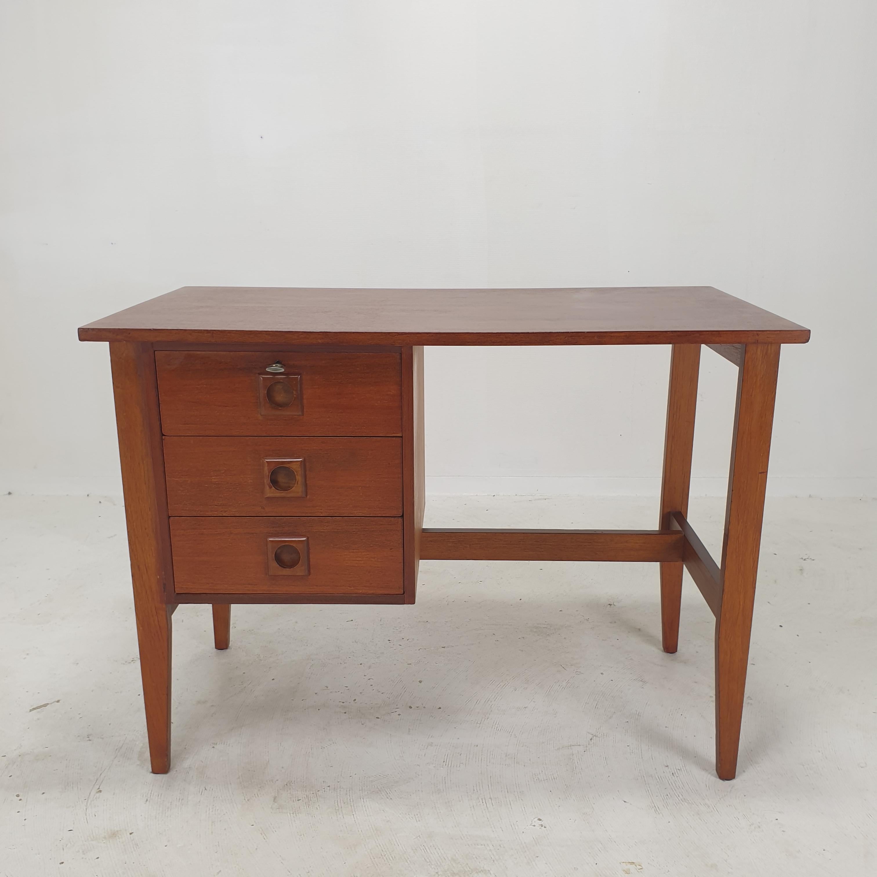Late 20th Century Mid-Century Danish Teak Desk, 1970s For Sale