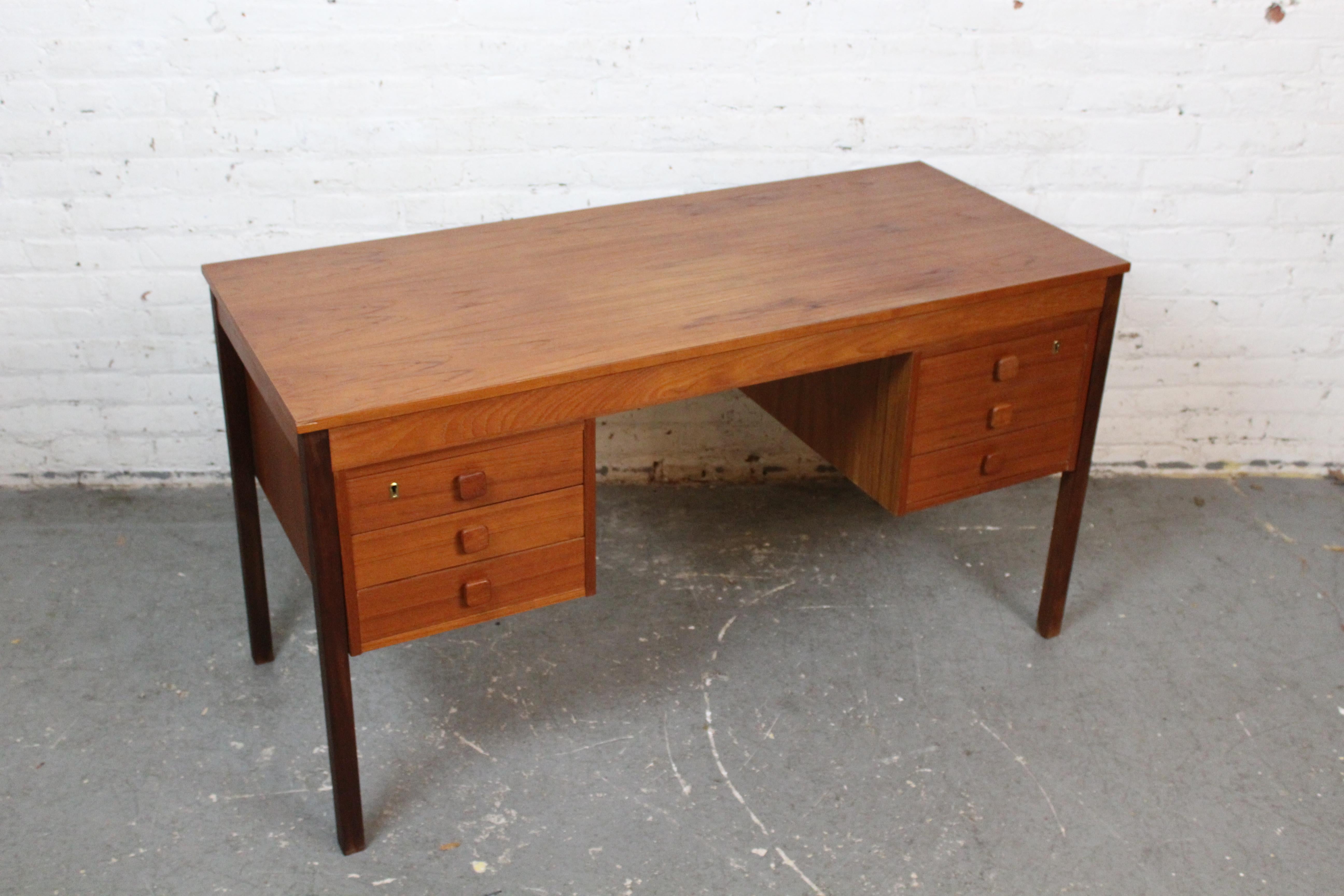 Mid-Century Danish Teak Desk by Domino Mobler 9