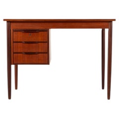 Mid-Century Danish Teak Desk with Three Drawers, 1960s