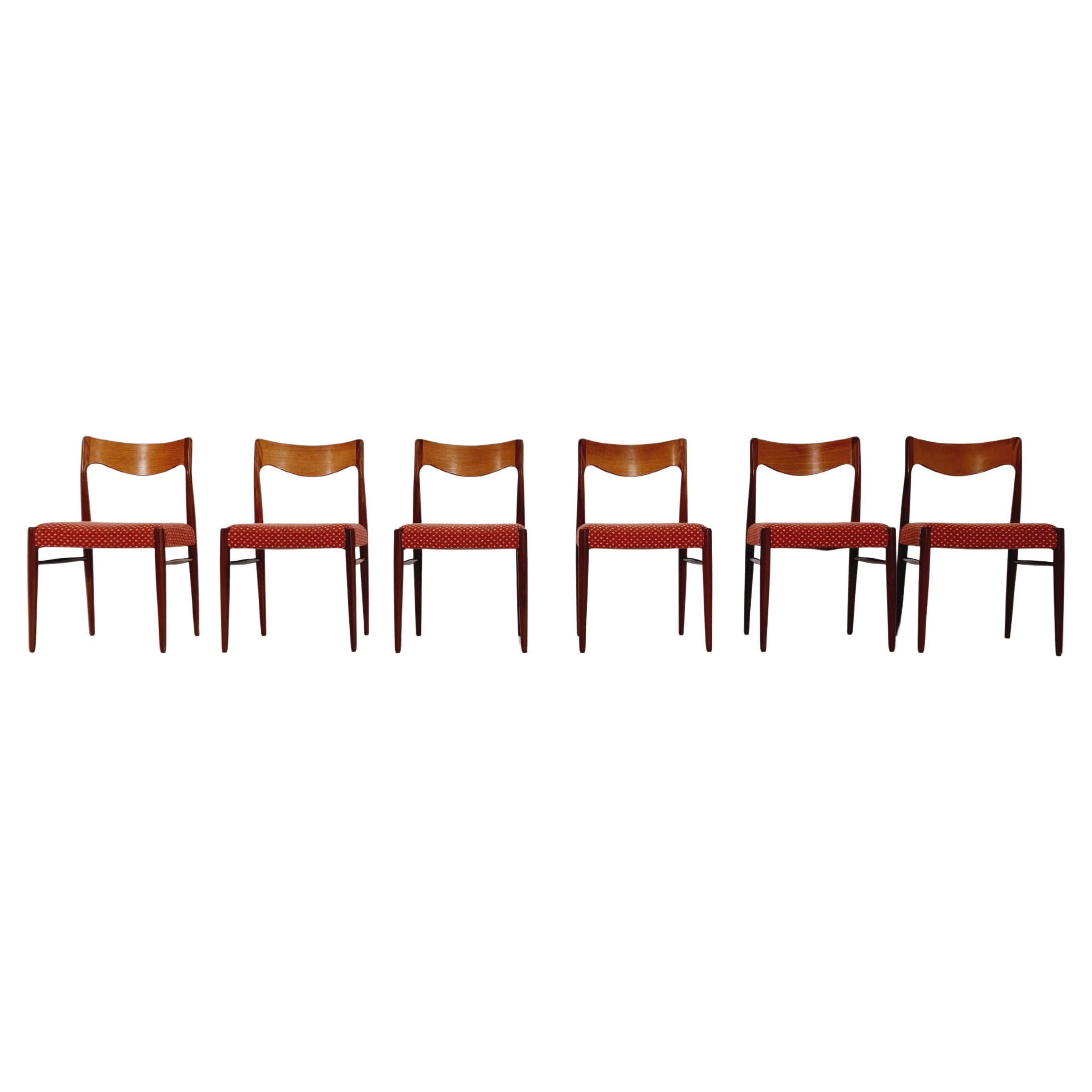 Mid Century Danish teak dining chairs by Niels O.Moller, 1960s, set of 6