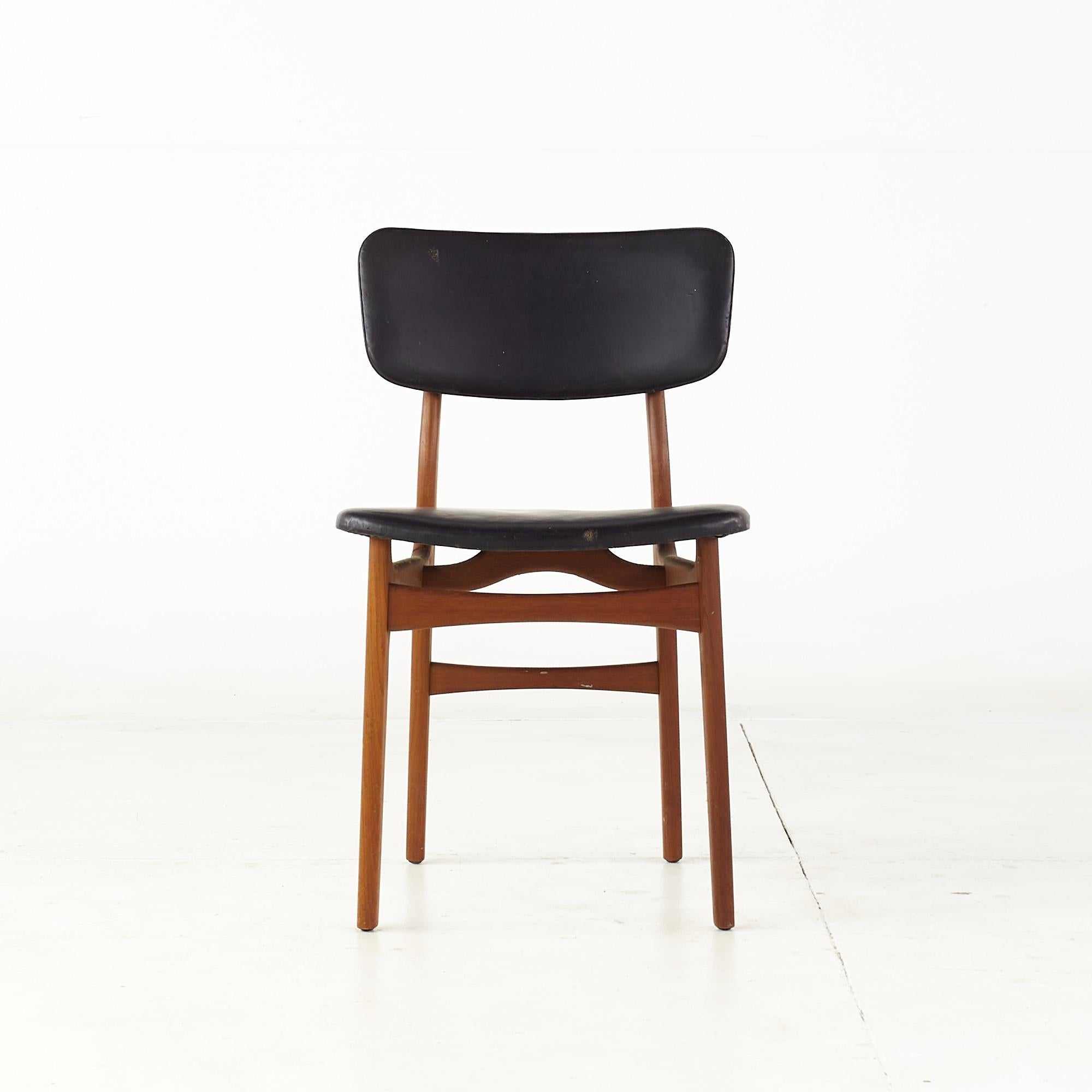 Late 20th Century Mid Century Danish Teak Dining Chairs, Set of 4 For Sale