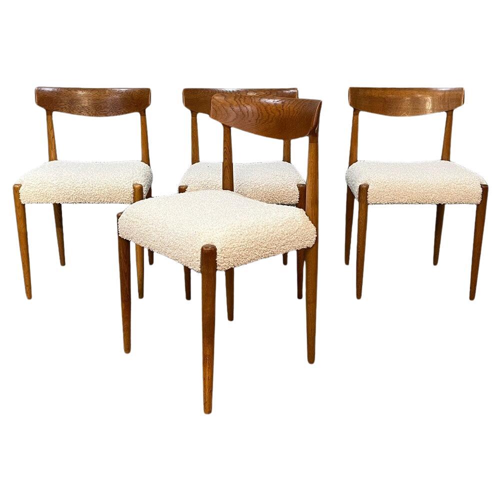 Mid Century danish teak dining chairs set of 4 For Sale