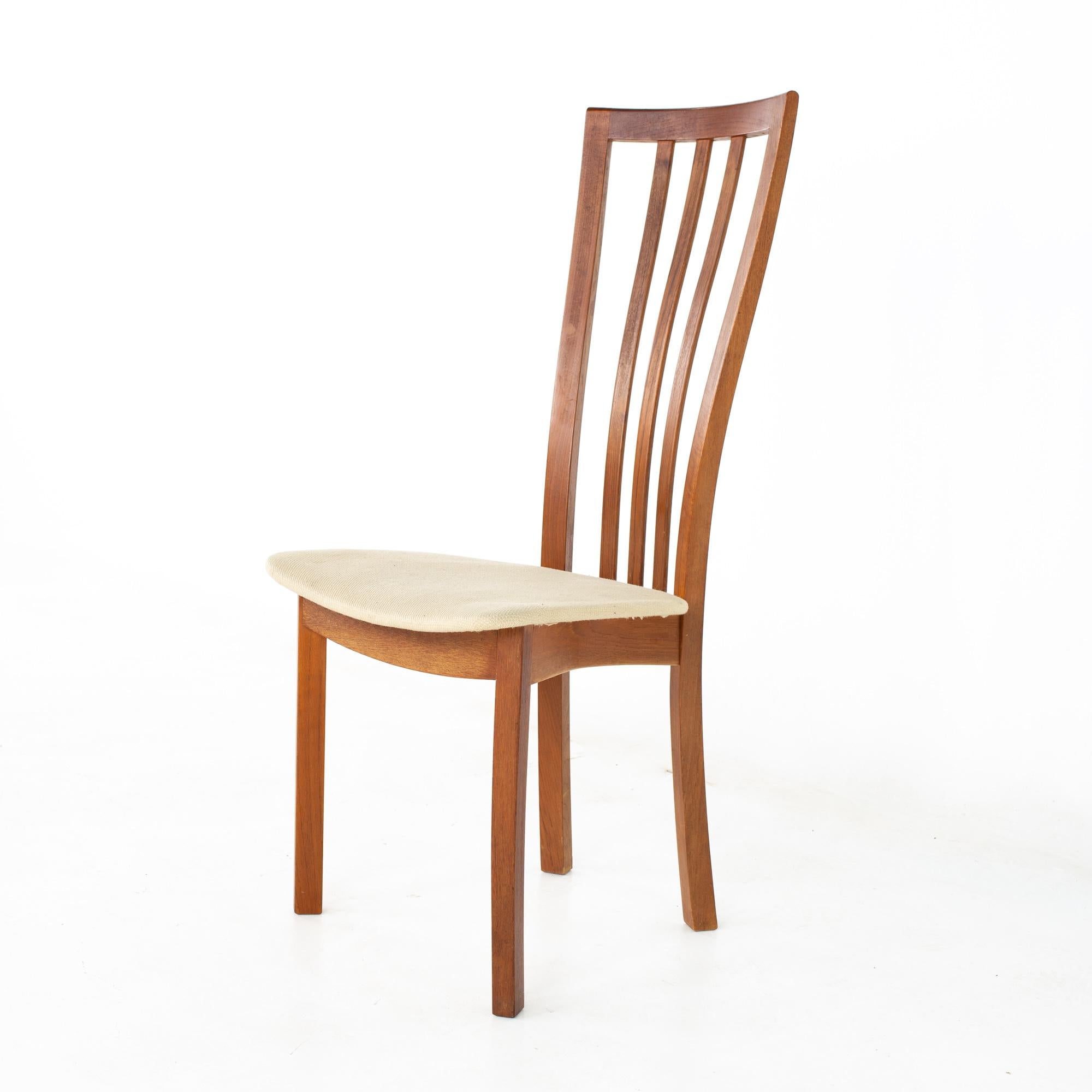 Late 20th Century Mid Century Danish Teak Dining Chairs, Set of 5
