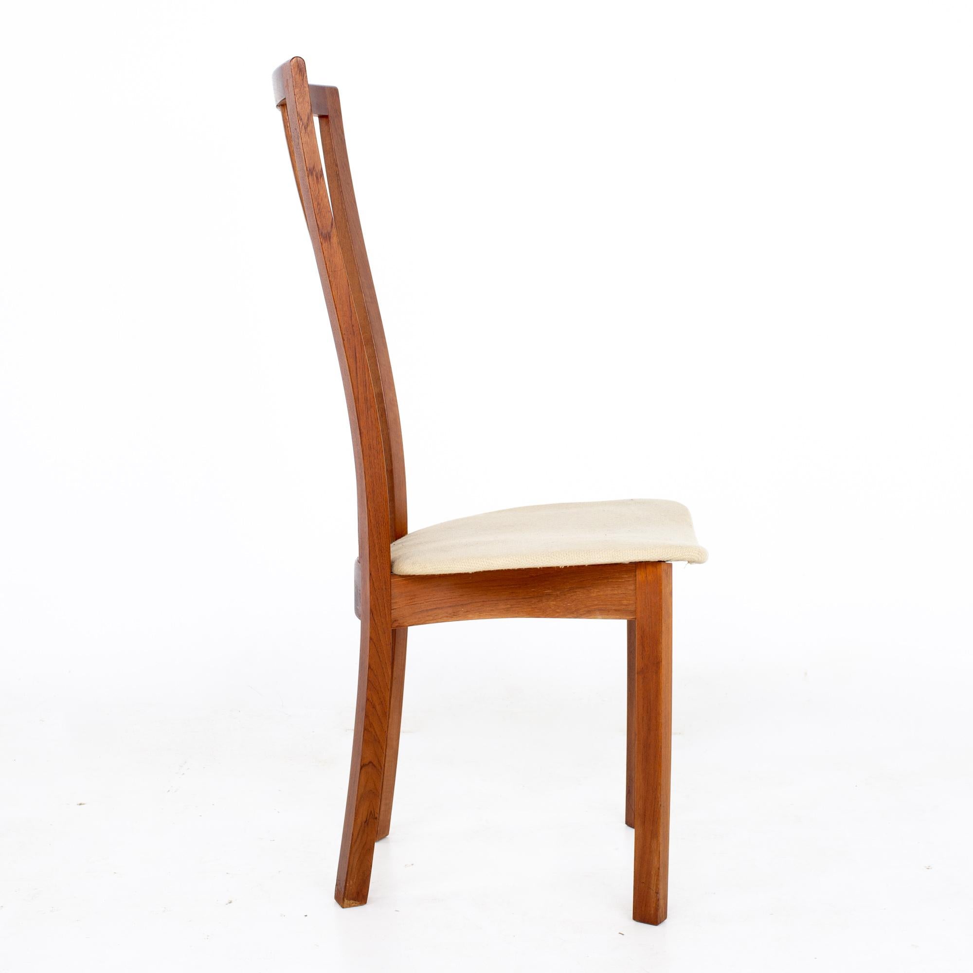 Mid Century Danish Teak Dining Chairs, Set of 5 1