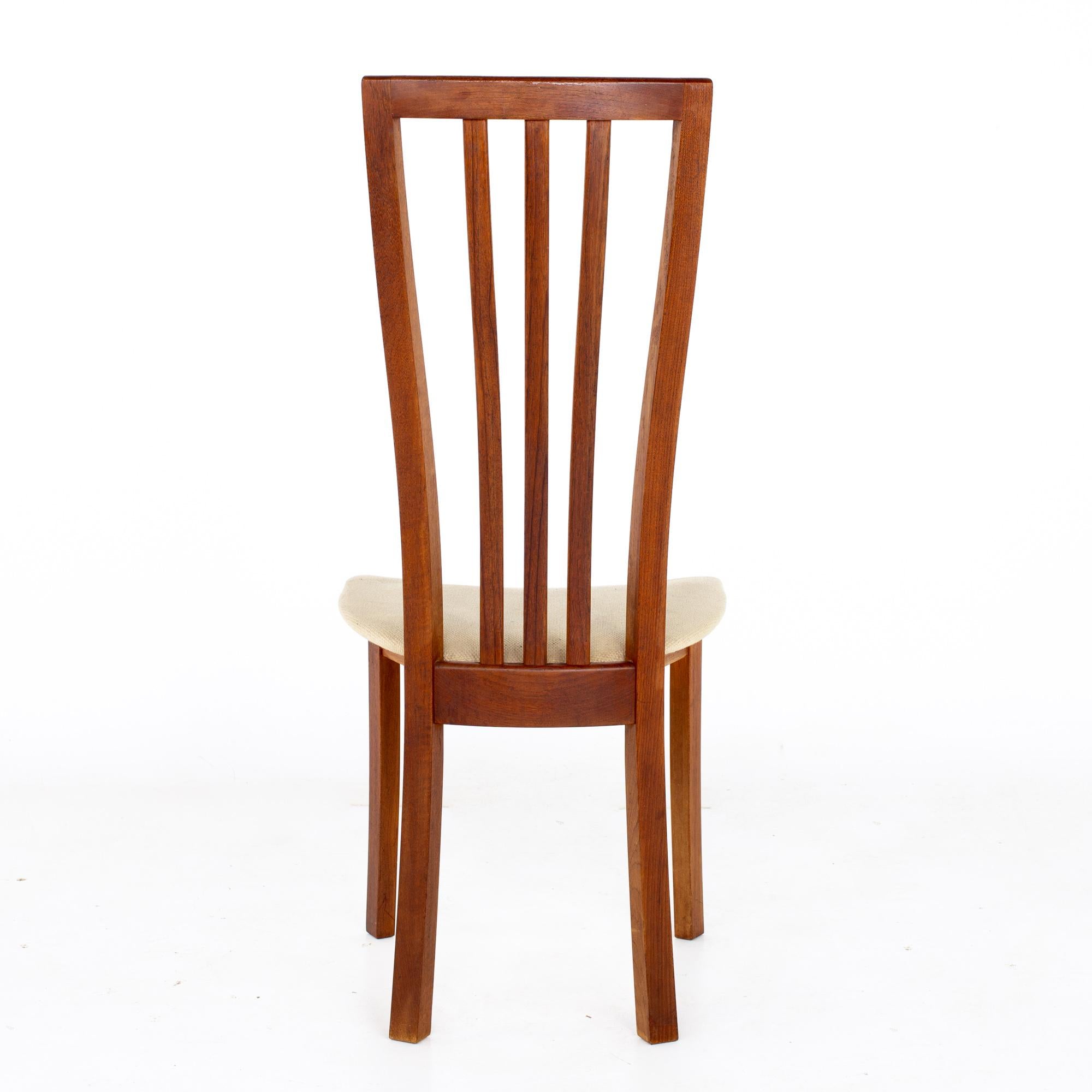 Mid Century Danish Teak Dining Chairs, Set of 5 3