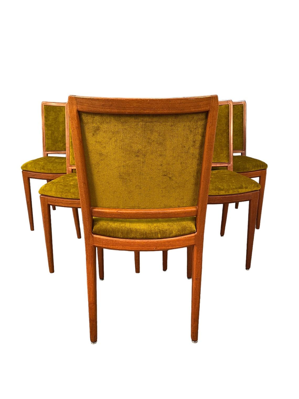 Mid-Century Modern Chaises de salle à manger en teck danois du milieu du siècle, ensemble de 6 chaises en vente
