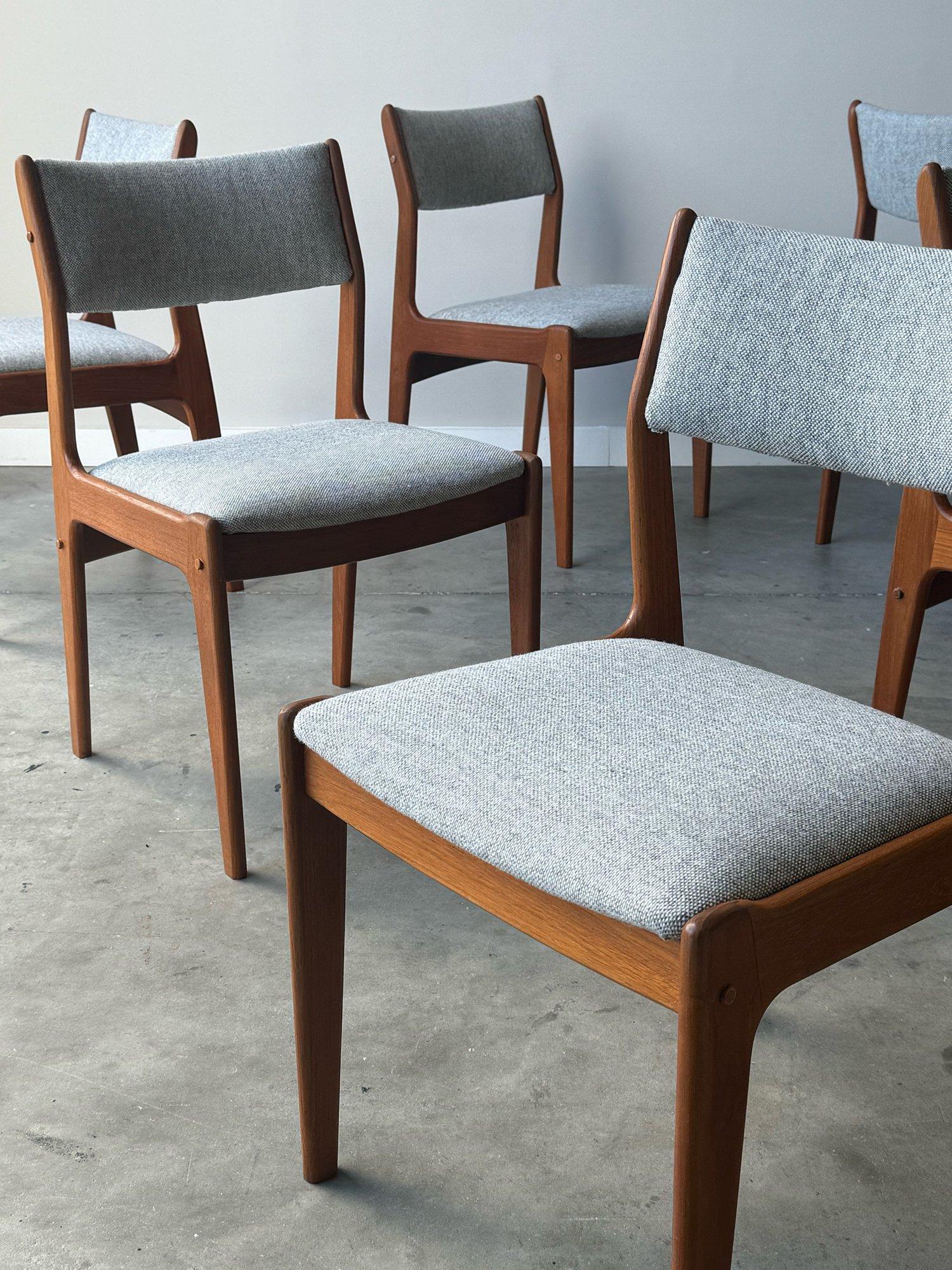 Mid-Century Modern Mid-Century Danish Teak Dining Chairs - Set of Six