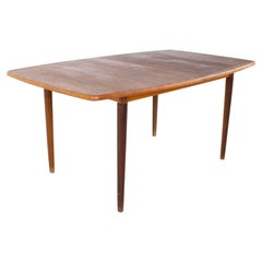 Mid Century Danish Teak Dining Expanding Surfboard Dining Table