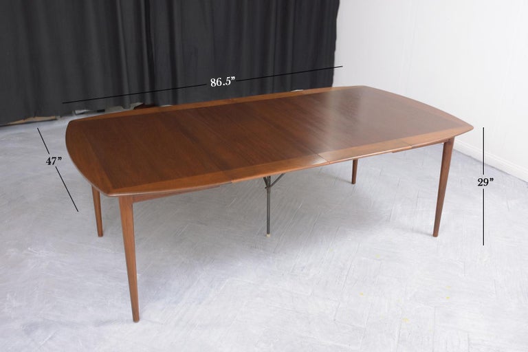 Mid-20th Century Vintage Mid-Century Modern Danish Teak Dining Room Table For Sale