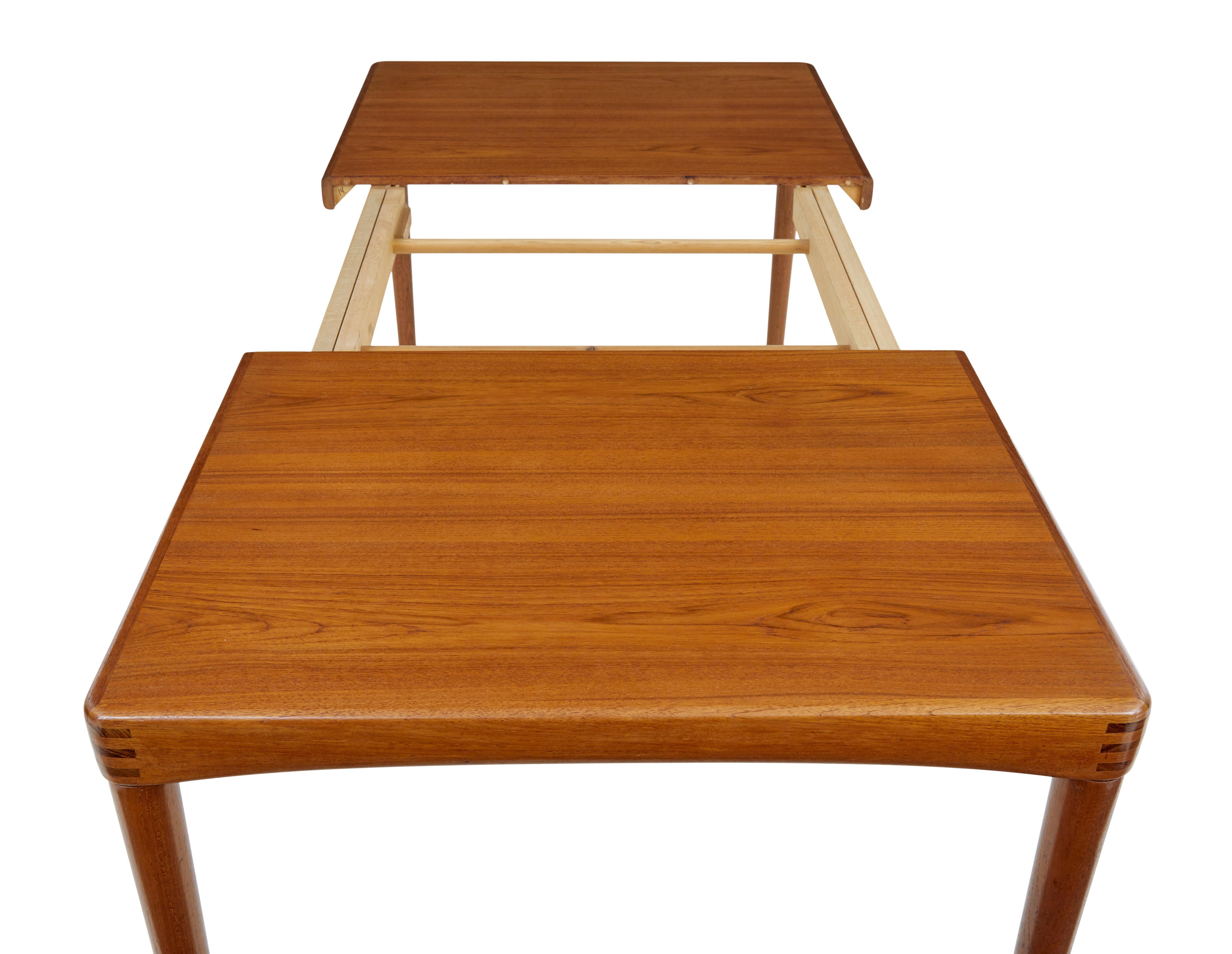 Hand-Carved Mid century danish teak dining table by H.W.Klein for Bramin For Sale