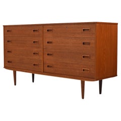 Mid Century Danish Teak Double Chest of Drawers / Sideboard