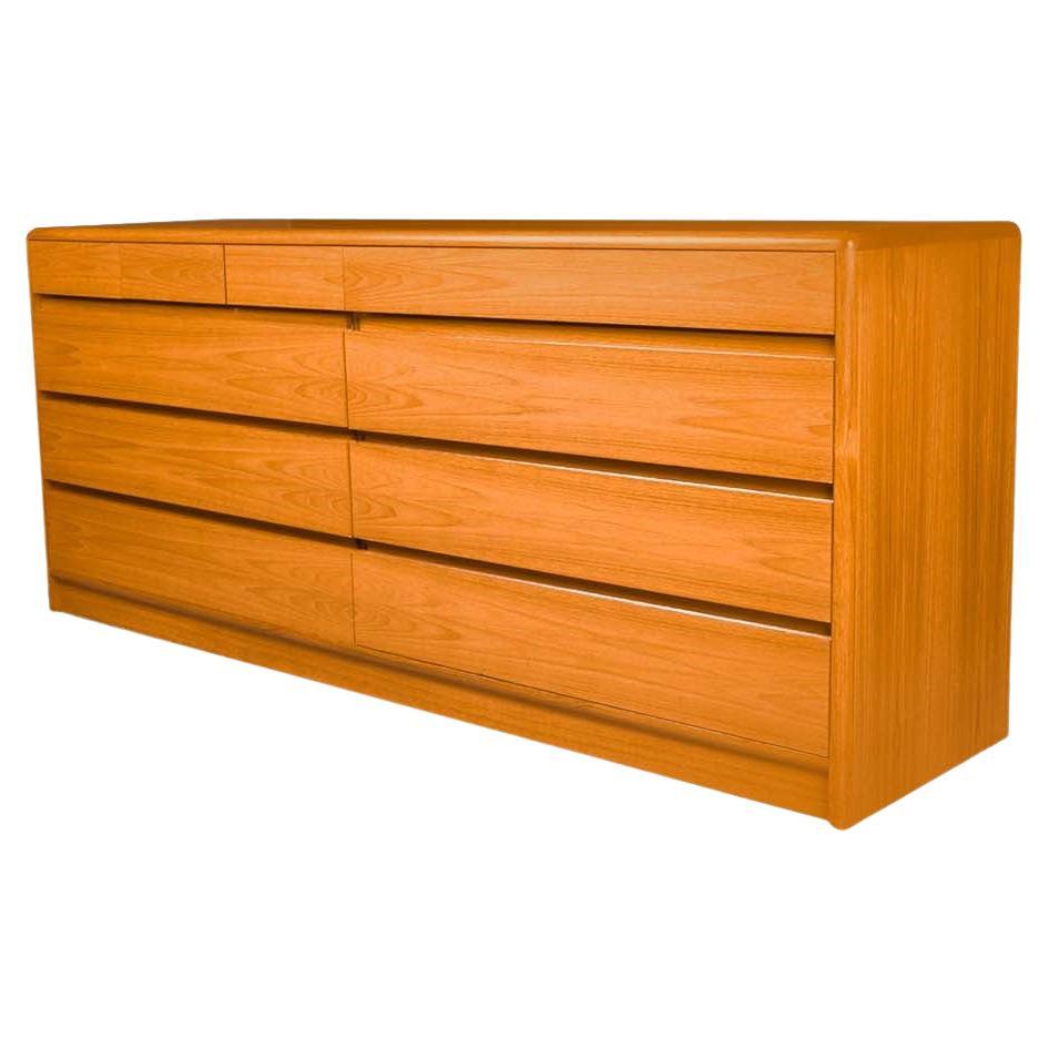 Mid Century Danish Teak Double Dresser For Sale at 1stDibs