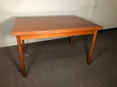 Midcentury Danish Teak Draw Leaf Dining Table Seats 8