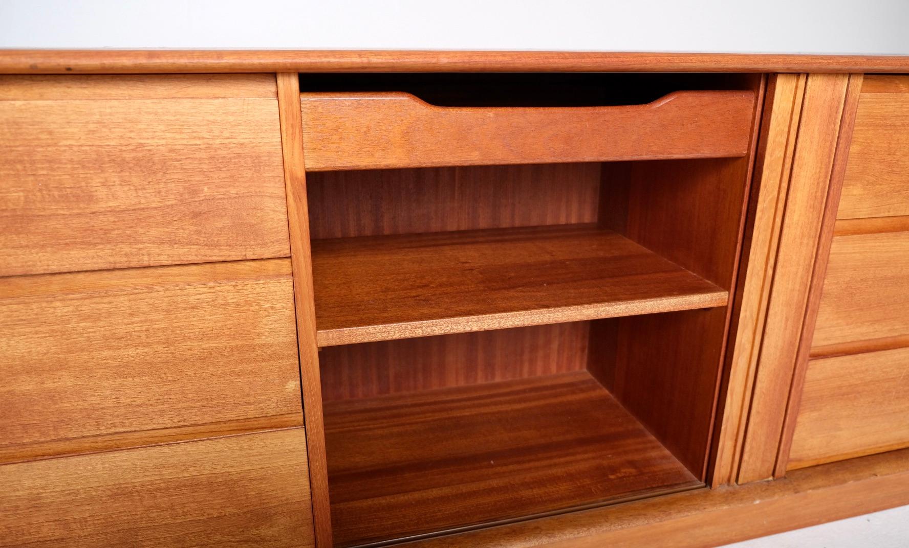Mid-Century Danish Teak Dresser or Sideboard with Tambour Door For Sale 5