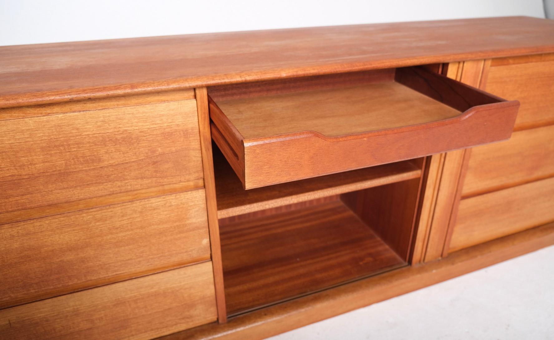 Mid-Century Danish Teak Dresser or Sideboard with Tambour Door For Sale 6