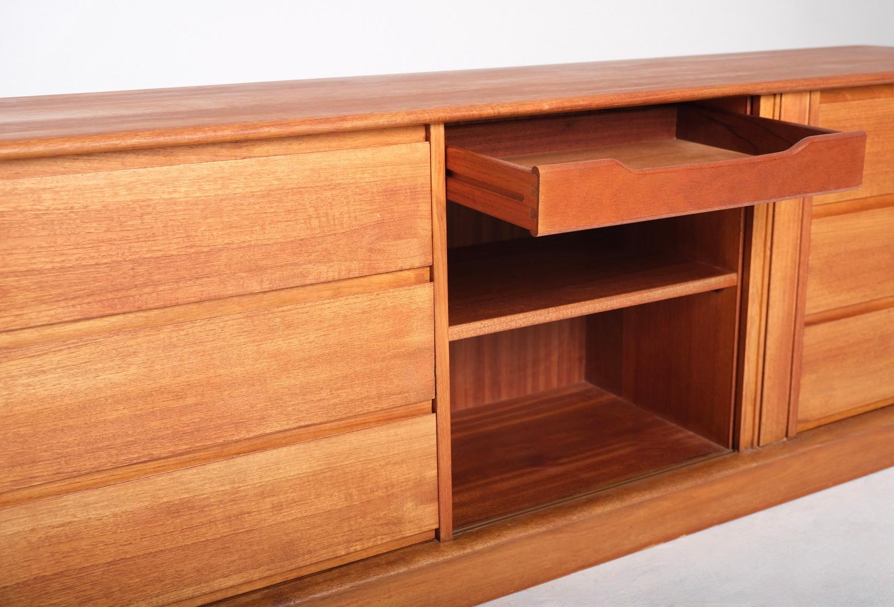 Mid-Century Danish Teak Dresser or Sideboard with Tambour Door For Sale 9