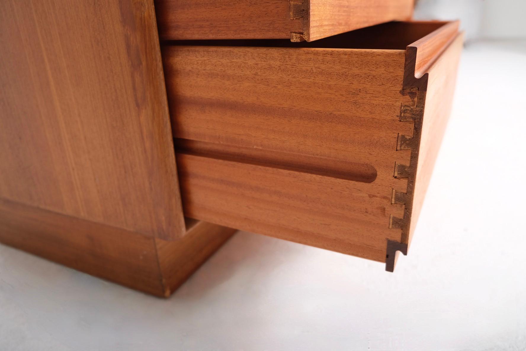 Mid-Century Danish Teak Dresser or Sideboard with Tambour Door For Sale 10