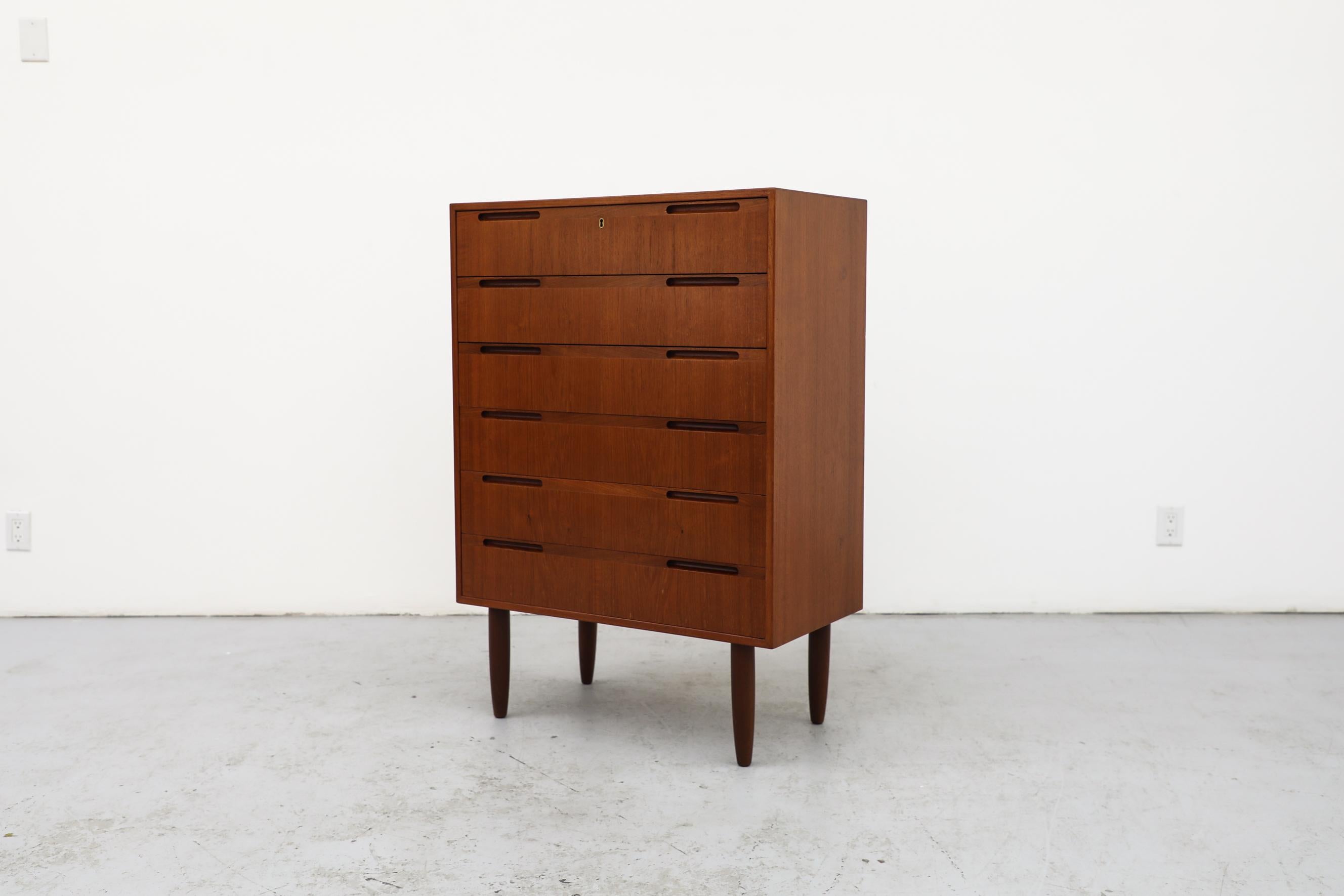 Mid-Century Modern Mid-Century Danish Teak Dresser With 6 Drawers