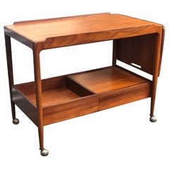 Mid Century Danish Teak Drinks Trolley / Bar Cart by IB Kofod-Larsen, C. 1960s