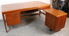 Mid-Century Danish Teak Executive Desk by Arne Vodder for H. P. Hansen