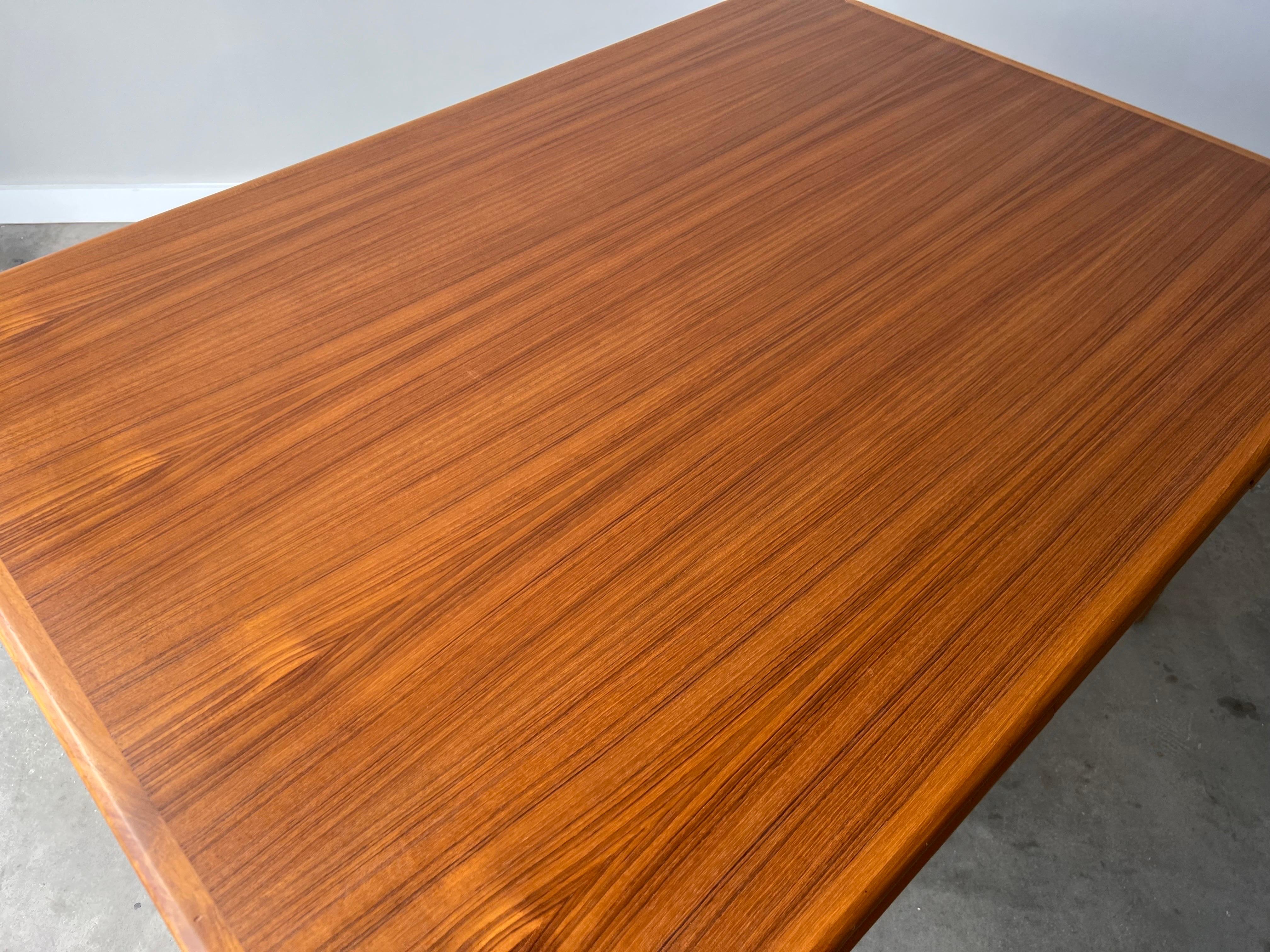 Late 20th Century Mid-Century Danish Teak Expanding Dining Table For Sale