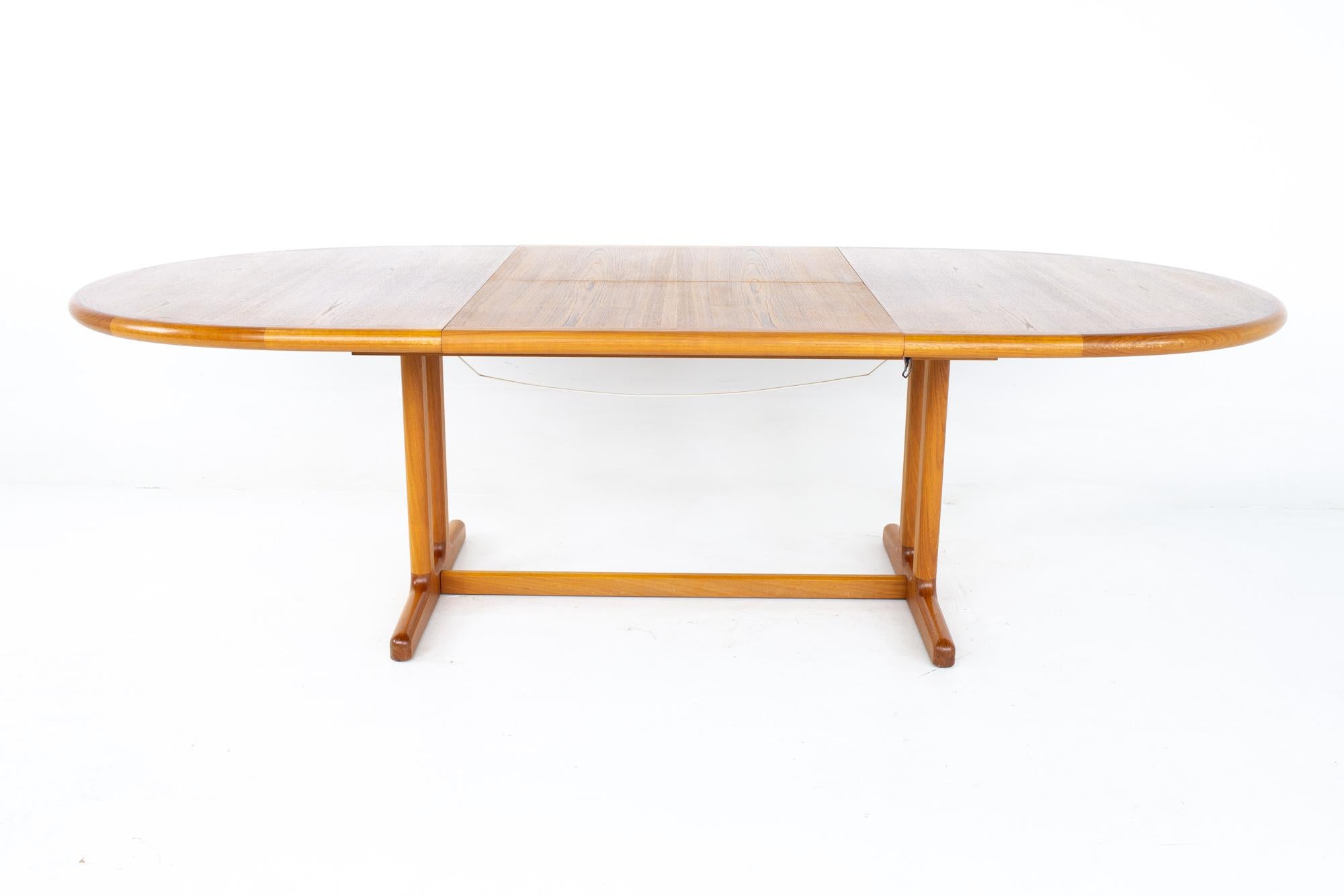 Mid Century Danish Teak Expanding Hidden Leaf Dining Table 5