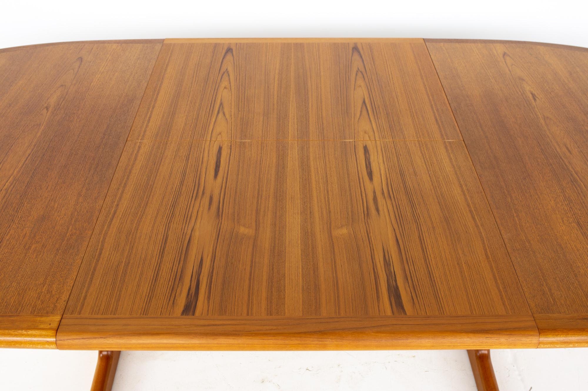 Mid Century Danish Teak Expanding Hidden Leaf Dining Table 8