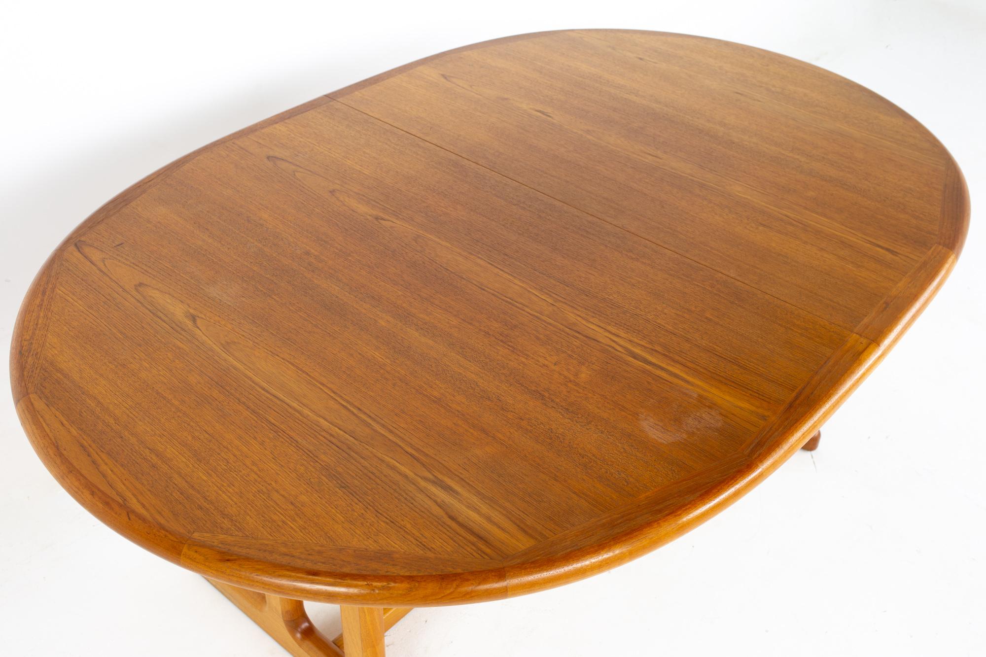 Mid Century Danish Teak Expanding Hidden Leaf Dining Table 1