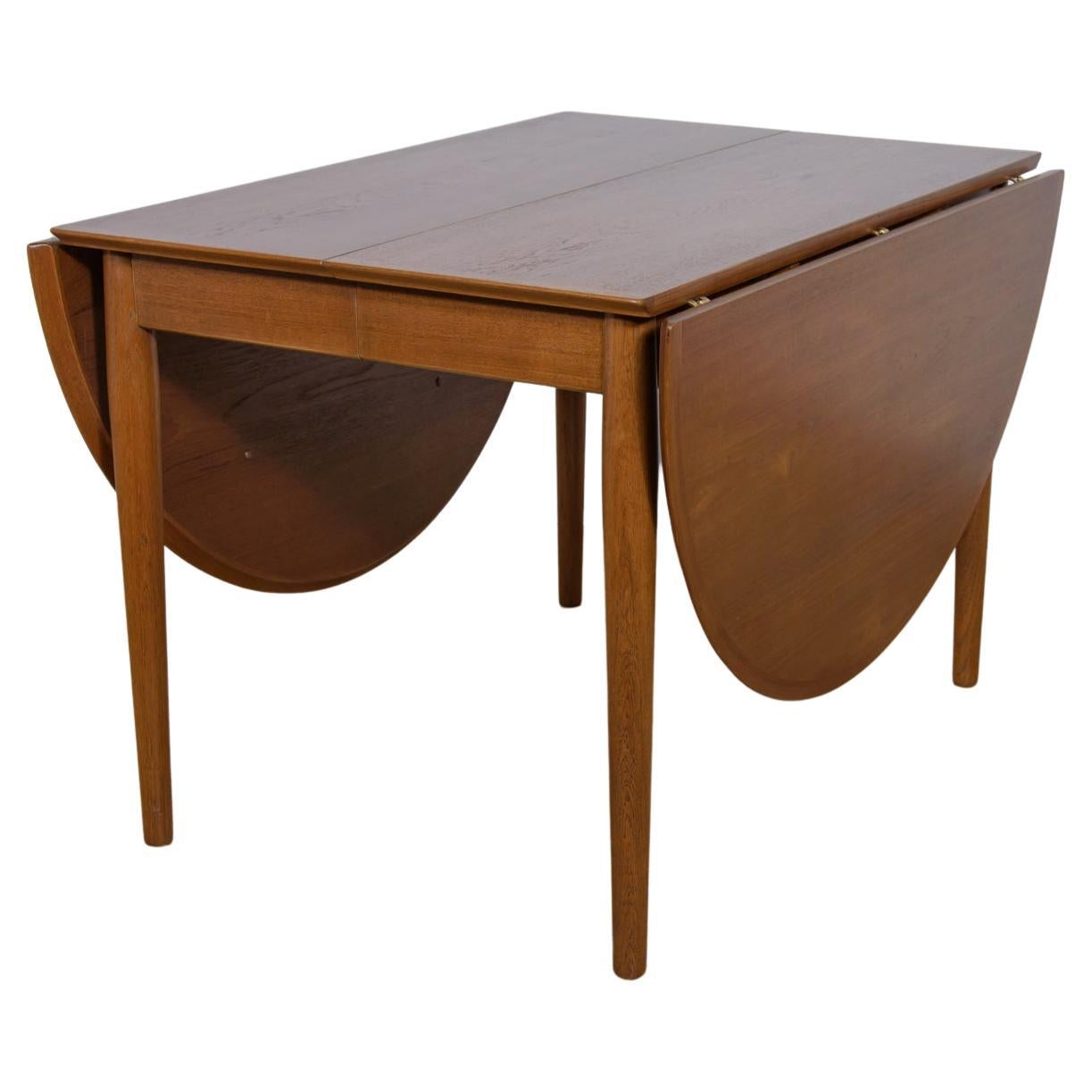 Mid Century Danish Teak Extendable Dining Table, 1960s For Sale