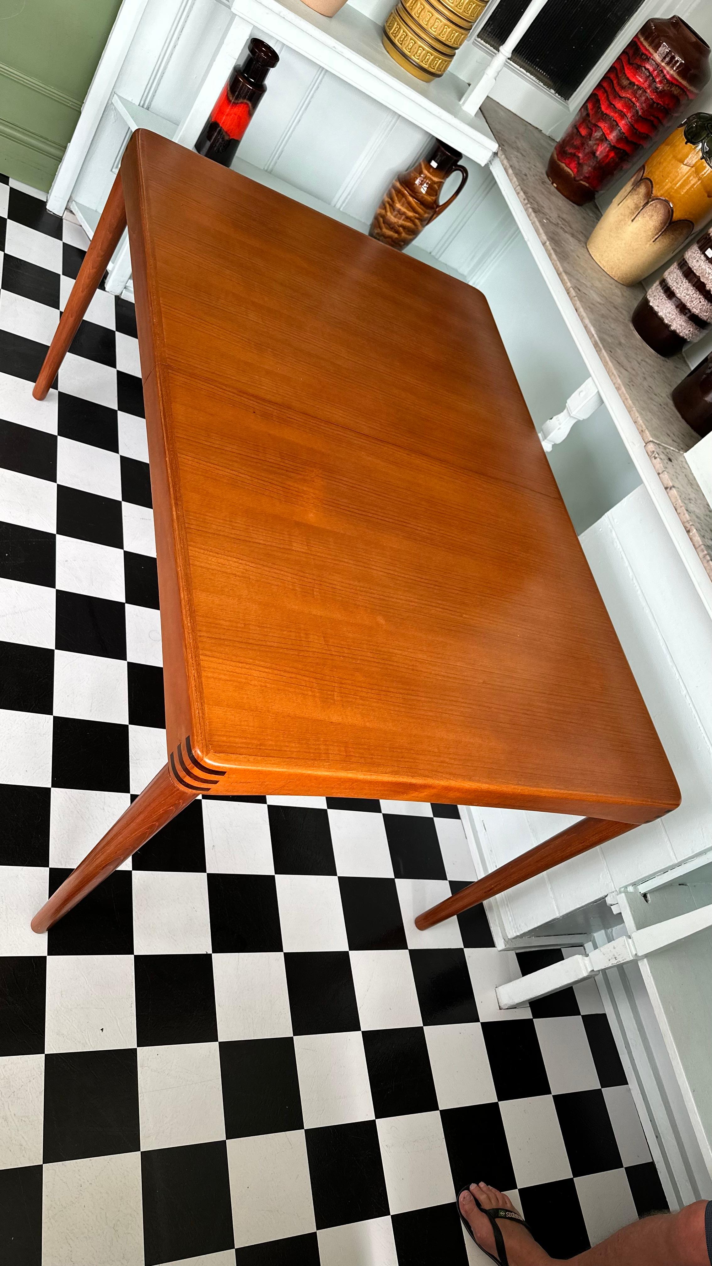 20th Century Mid Century Danish Teak Extendable Dining Table by H.W. Klein For Bramin