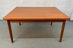 Mid-Century Danish Teak Extendable Draw-Leaf Dining Table