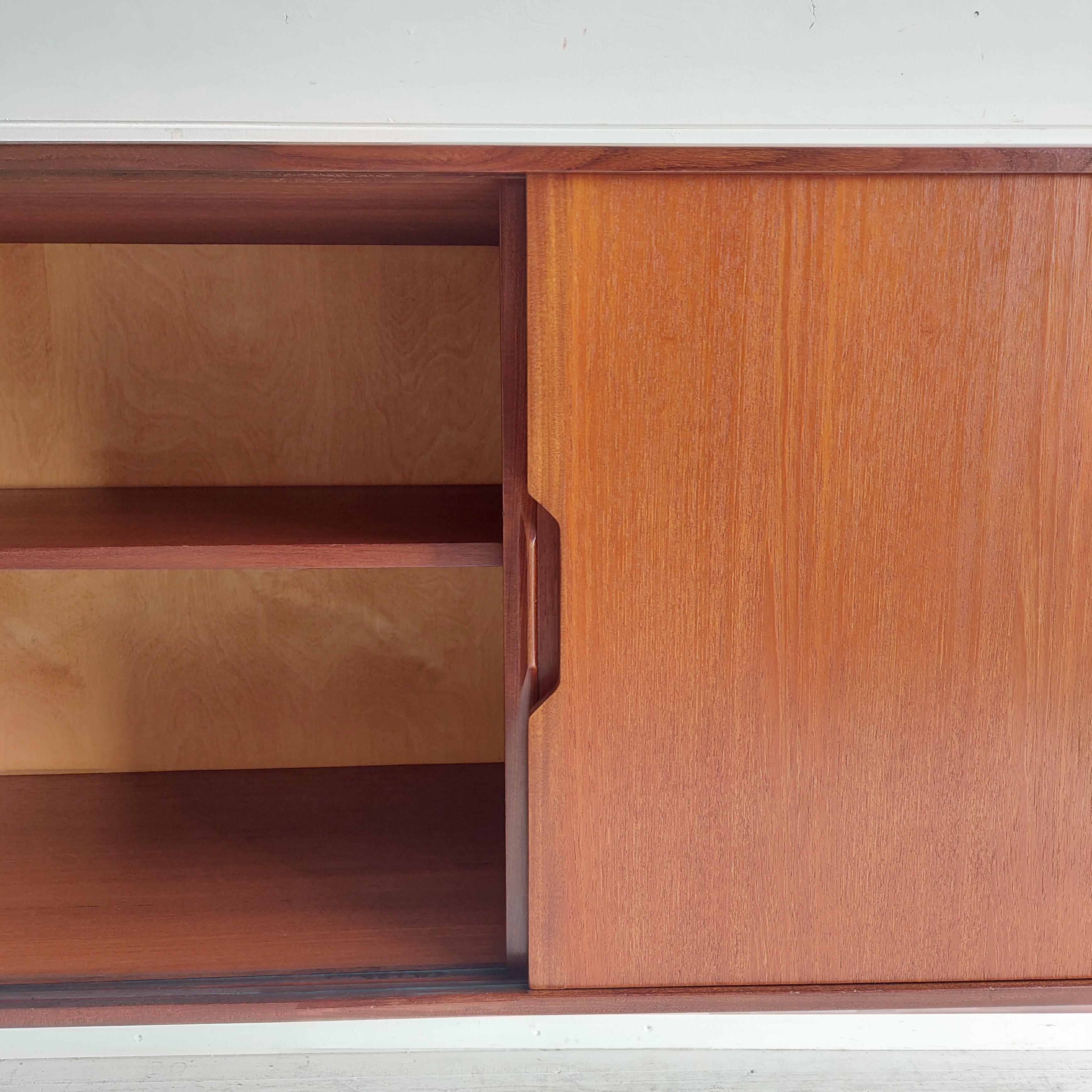 Mid Century Danish Teak Floating Credenza Sideboard wall mounted unit , 1960s For Sale 7