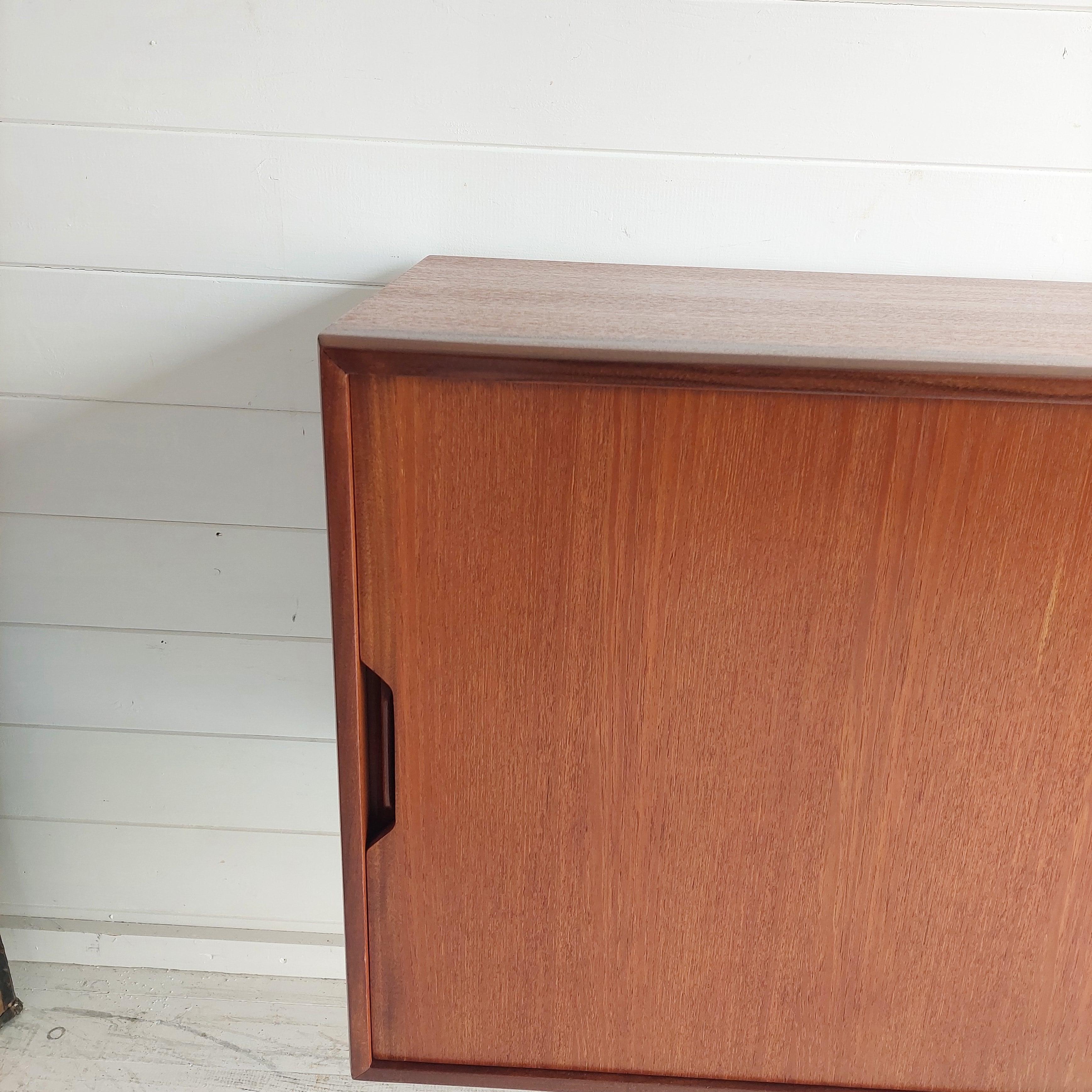Mid Century Danish Teak Floating Credenza Sideboard wall mounted unit , 1960s For Sale 11