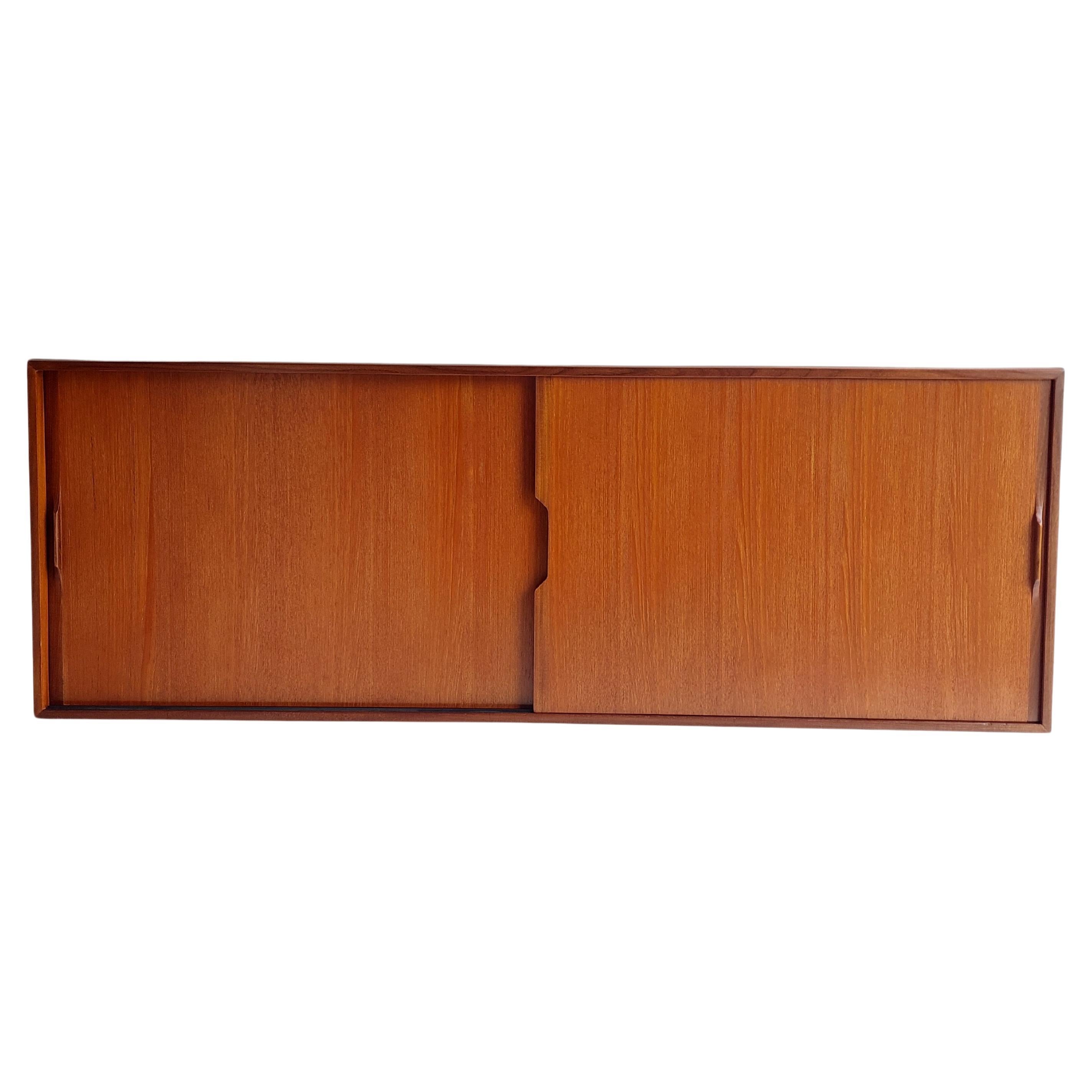 Mid Century Danish Teak Floating Credenza Sideboard wall mounted unit , 1960s