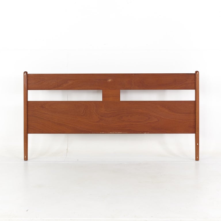 Mid Century Danish Teak Full Headboard For Sale at 1stDibs