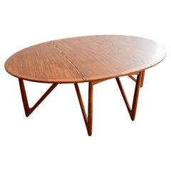 Mid Century Danish Teak Gateleg Dining Table by Niels Koefoed