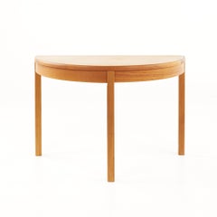 Mid Century Danish Teak Half Circle Side Table