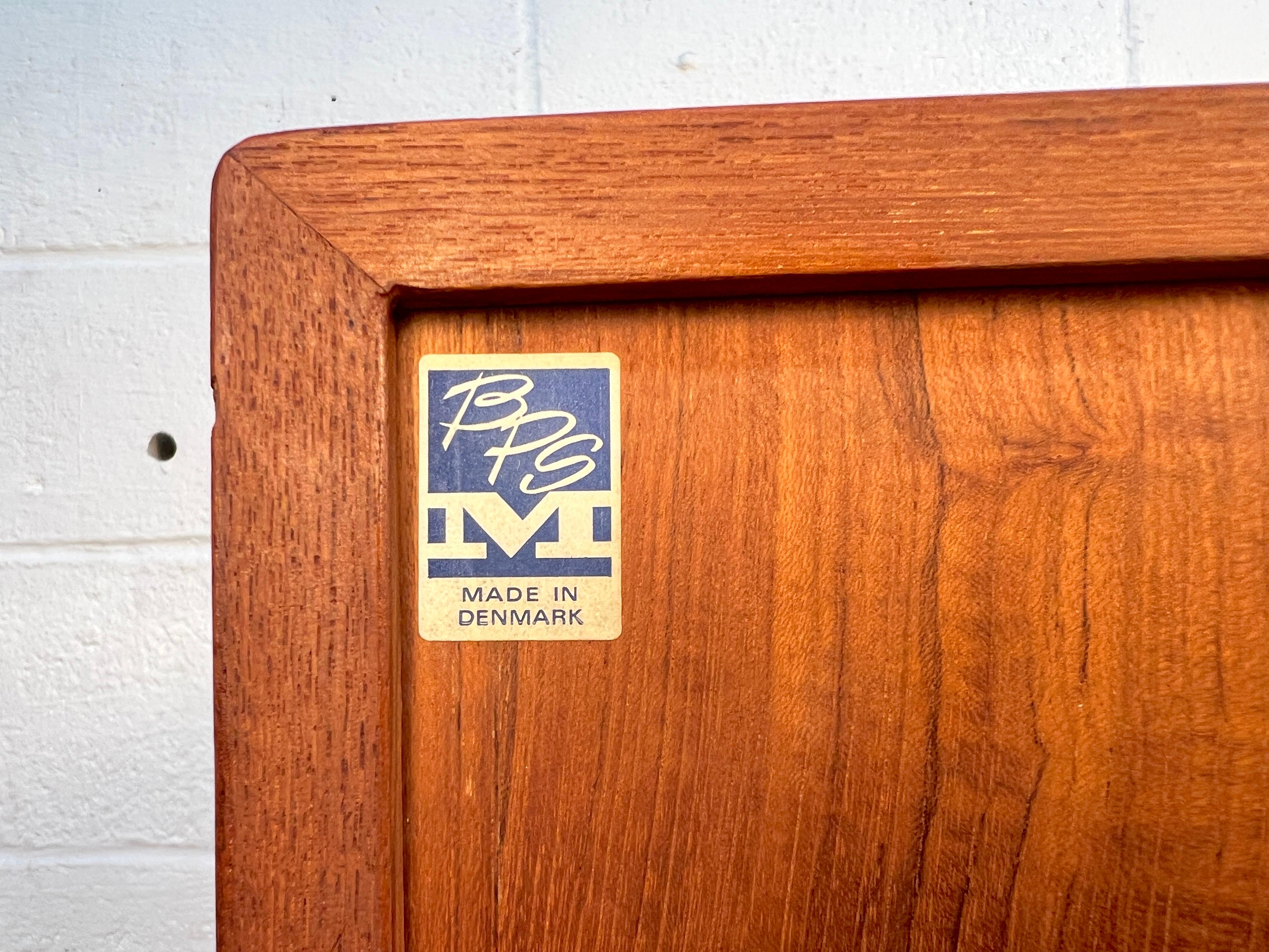 Mid-Century Danish Teak Highboy Dresser by BPS of Denmark in vendita 8