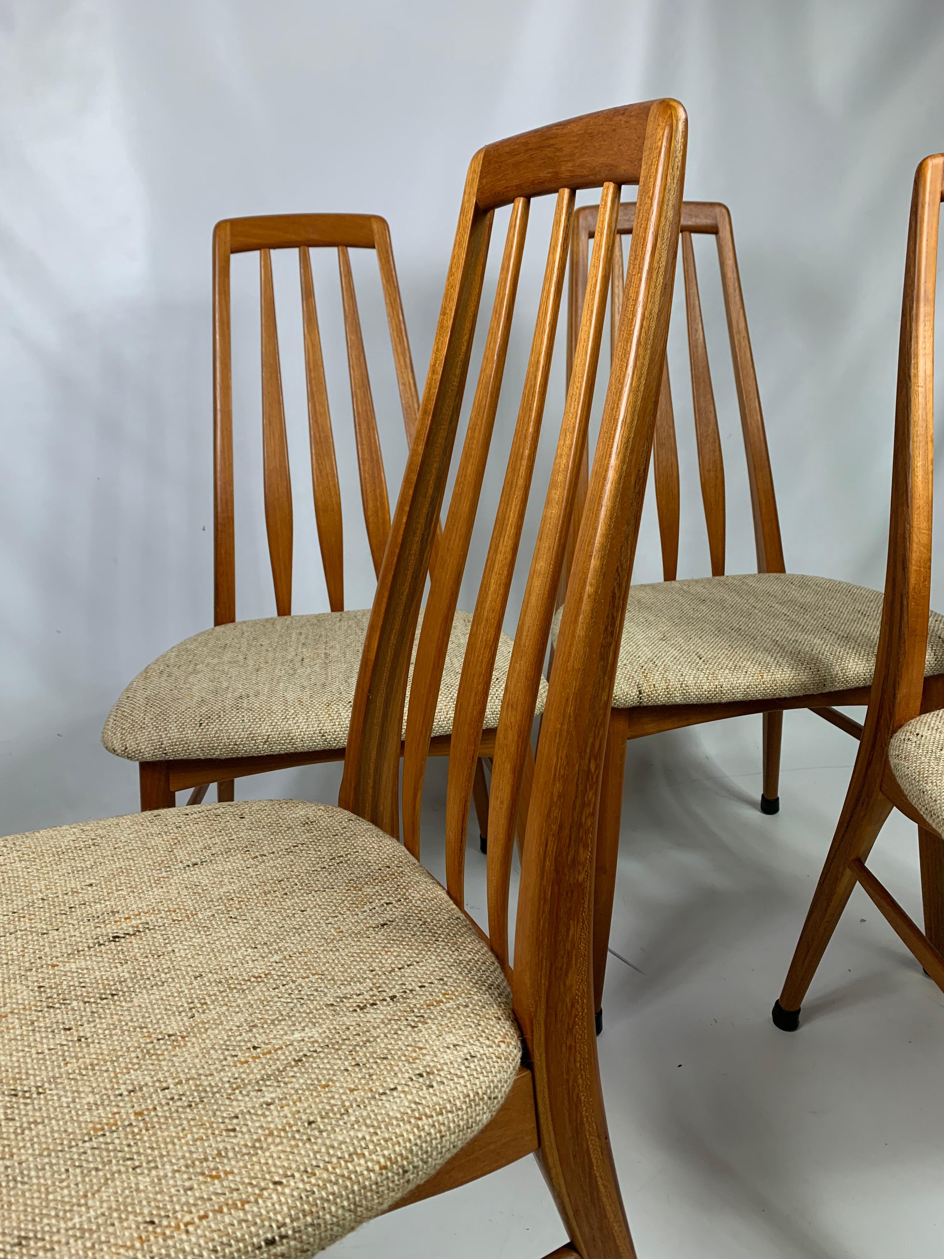 European Midcentury Danish Teak Koefoeds Hornslet 'Eva' Chairs, Set of 4