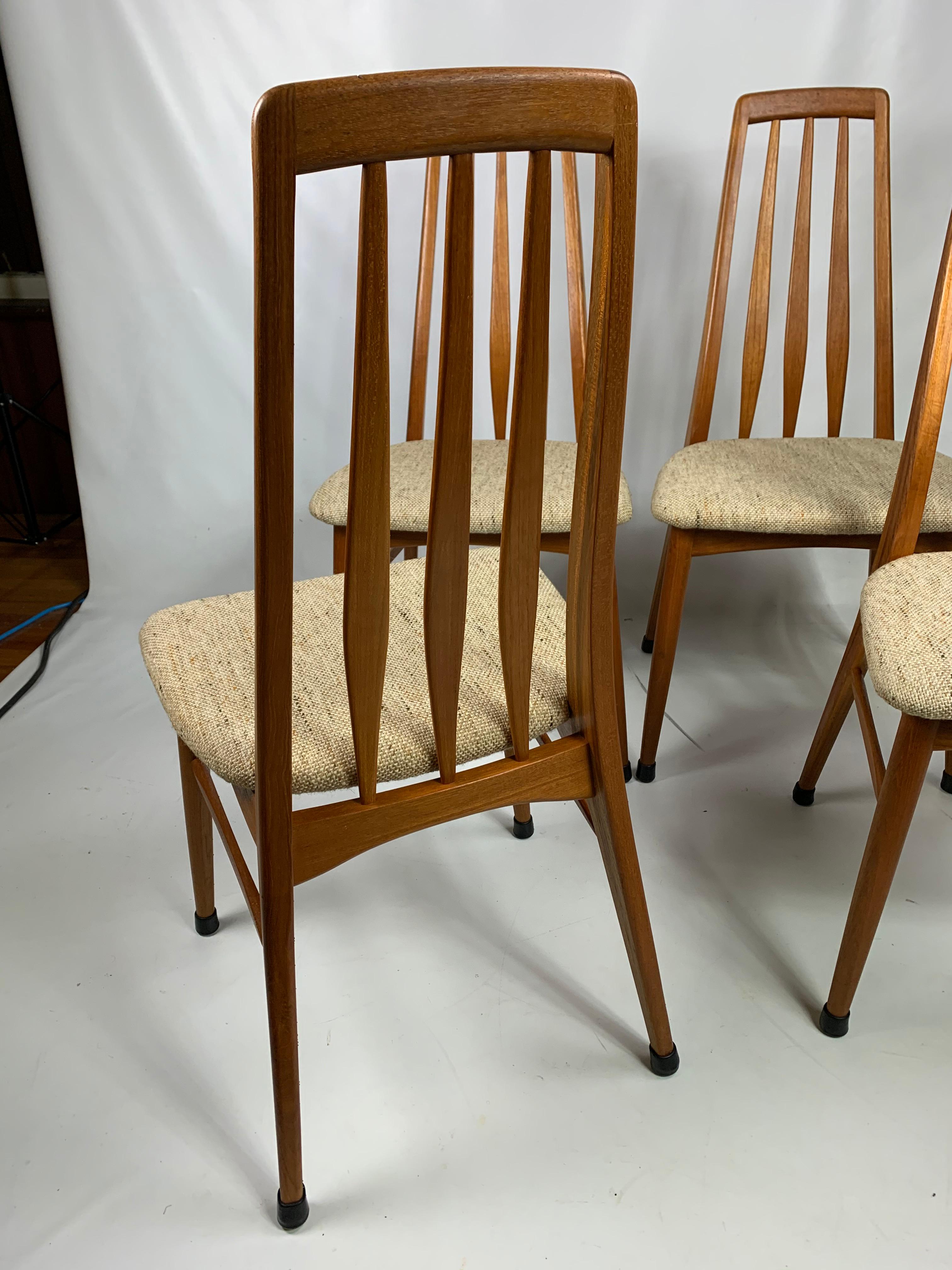 20th Century Midcentury Danish Teak Koefoeds Hornslet 'Eva' Chairs, Set of 4